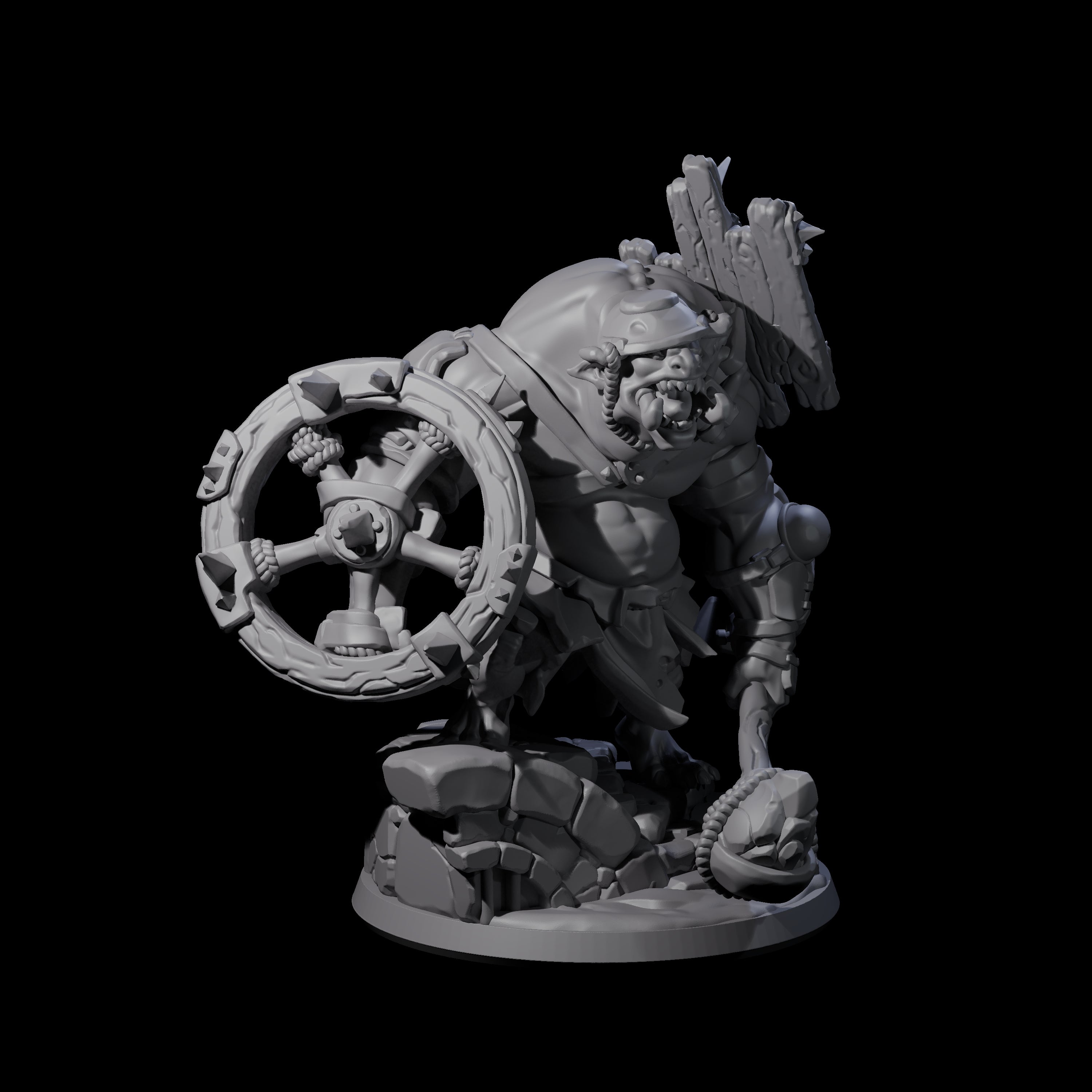 Frothing Ogre B Miniature for Dungeons and Dragons, Pathfinder or other TTRPGs