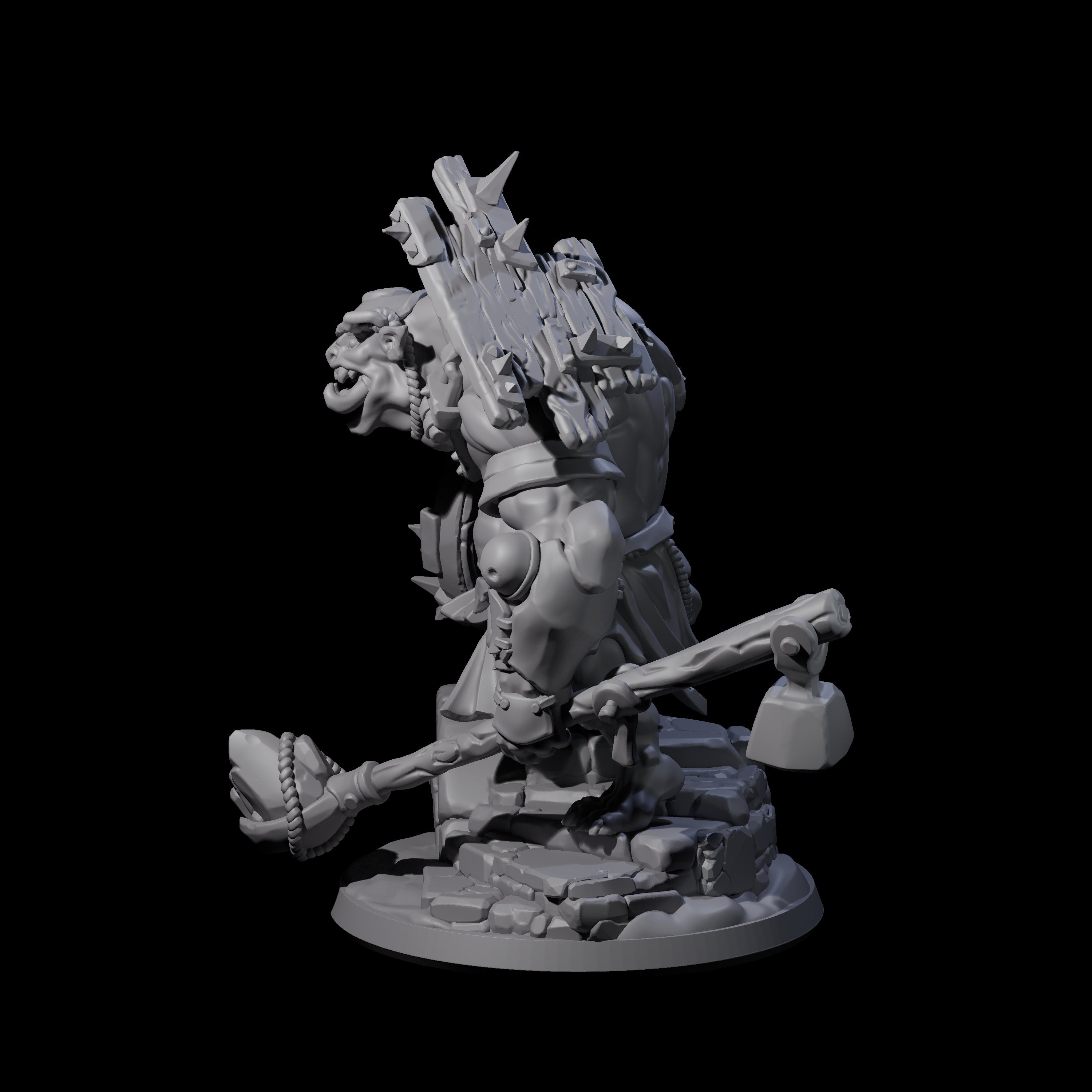 Frothing Ogre B Miniature for Dungeons and Dragons, Pathfinder or other TTRPGs