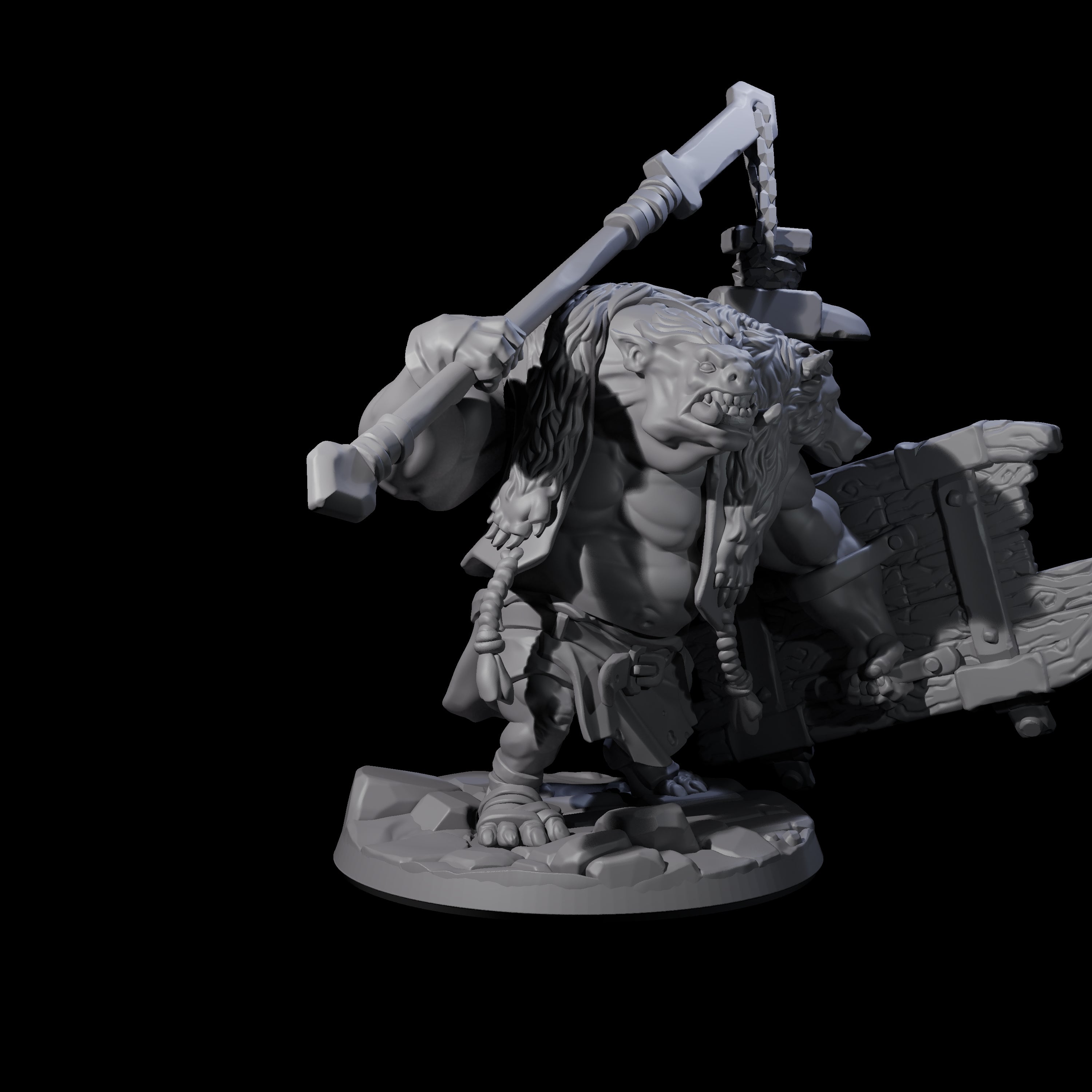 Frothing Ogre C Miniature for Dungeons and Dragons, Pathfinder or other TTRPGs