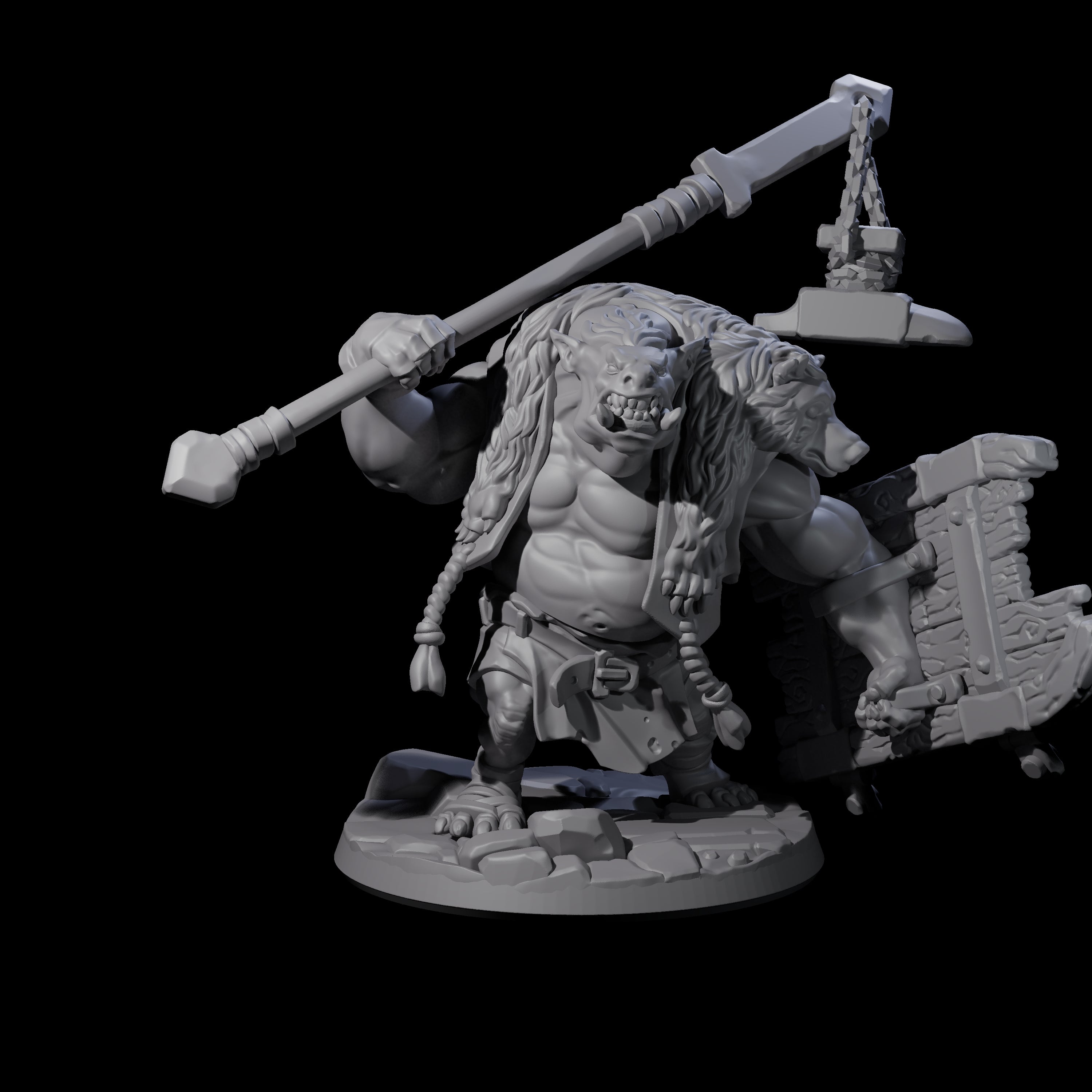 Frothing Ogre C Miniature for Dungeons and Dragons, Pathfinder or other TTRPGs