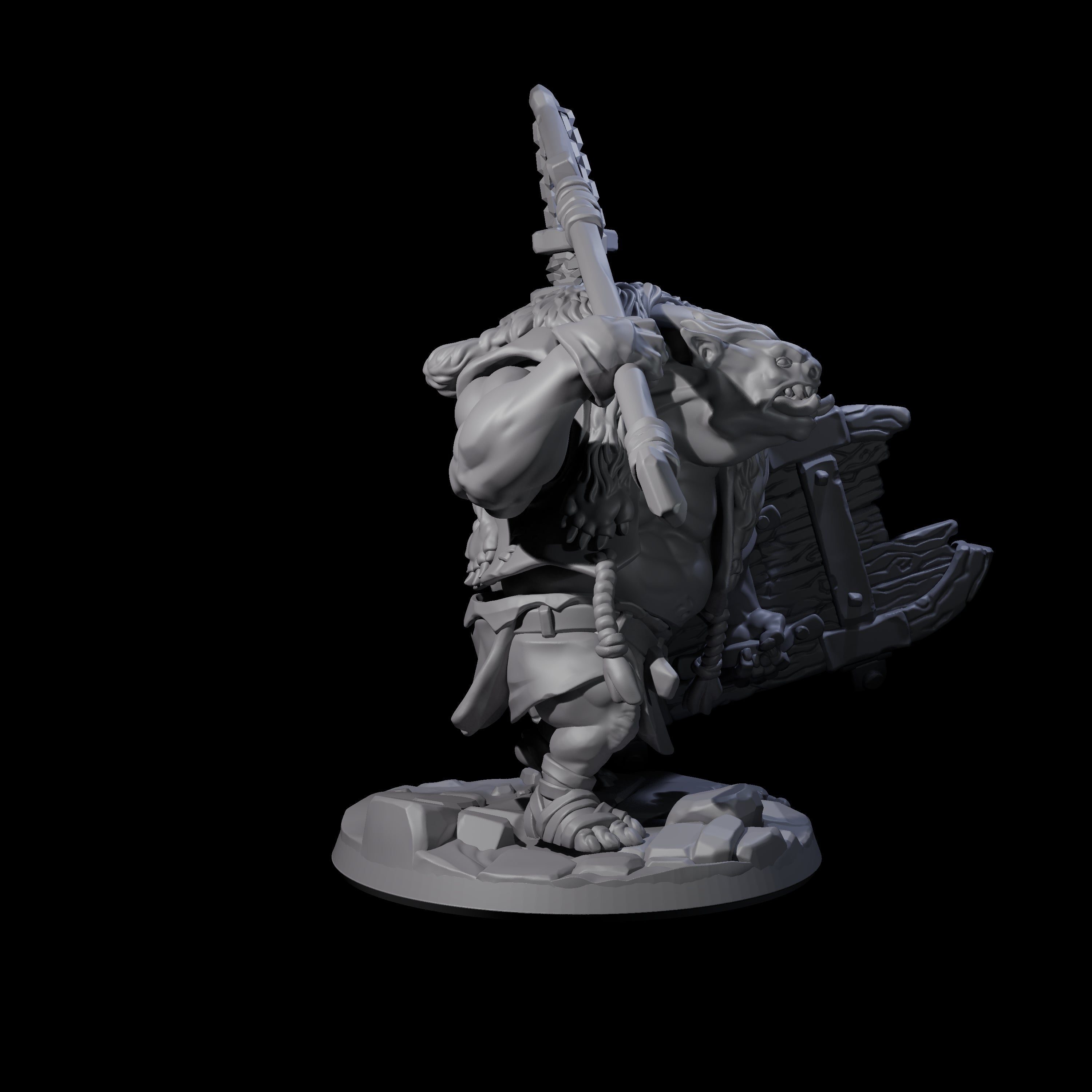Frothing Ogre C Miniature for Dungeons and Dragons, Pathfinder or other TTRPGs