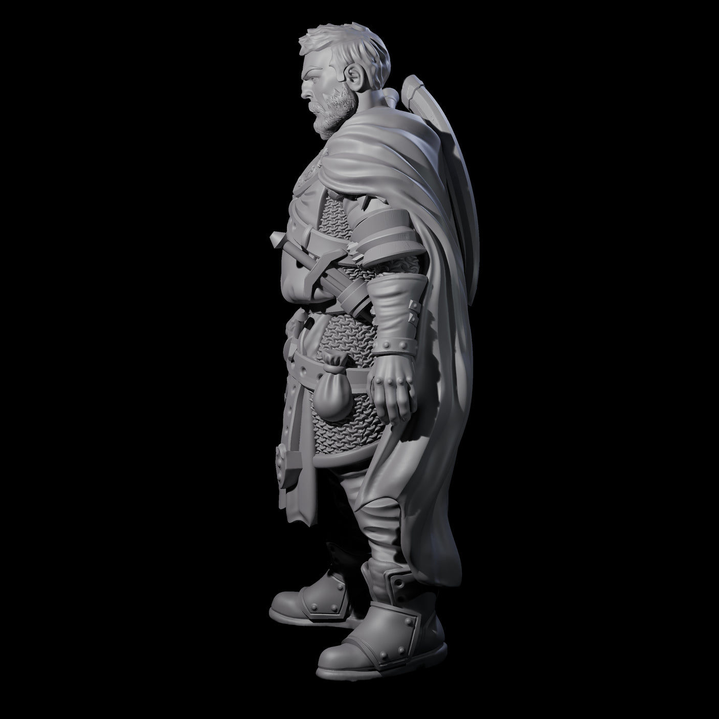 Frowning Scarred Veteran Miniature for Dungeons and Dragons, Pathfinder or other TTRPGs