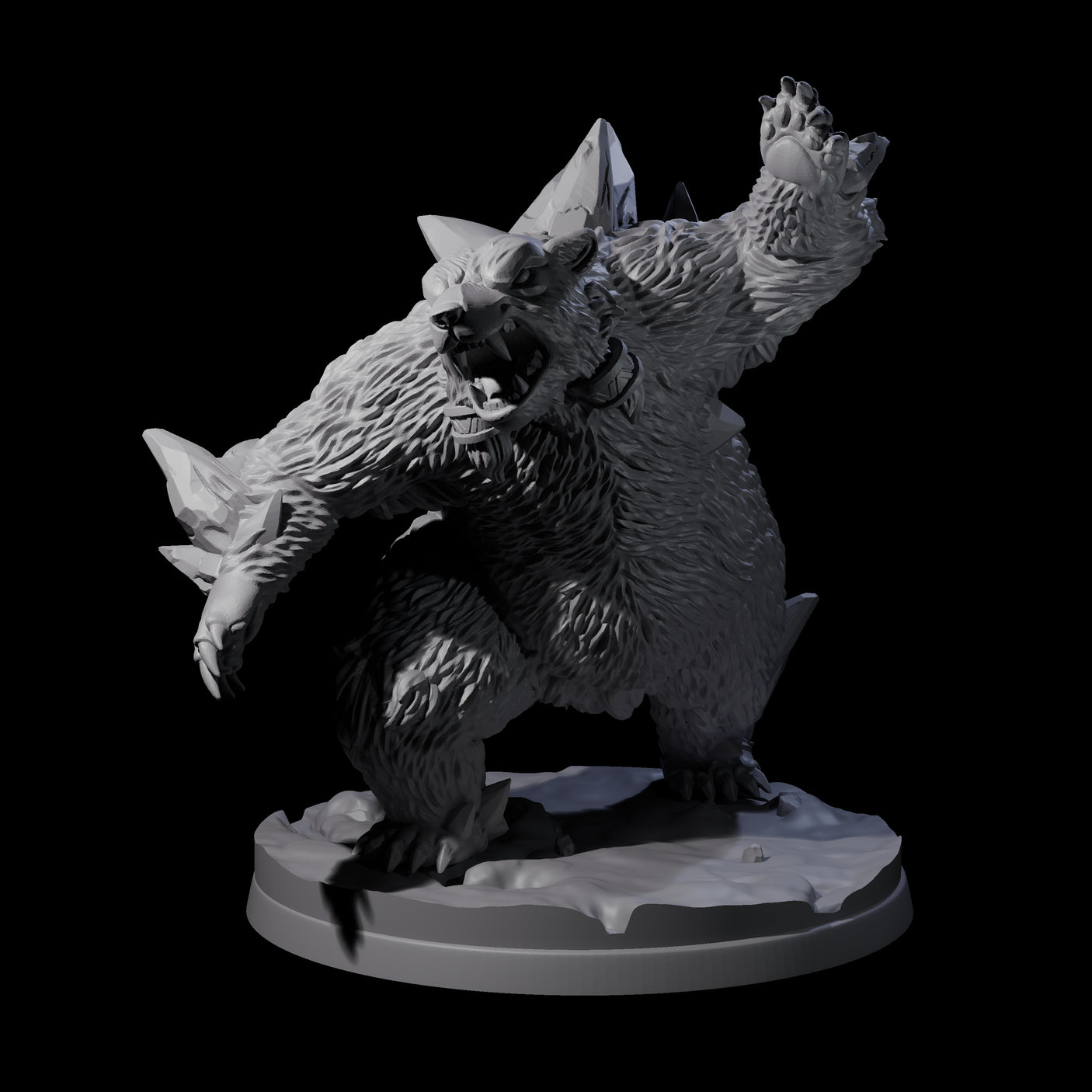 Frozen Polar Bear Beast B Miniature for Dungeons and Dragons, Pathfinder or other TTRPGs