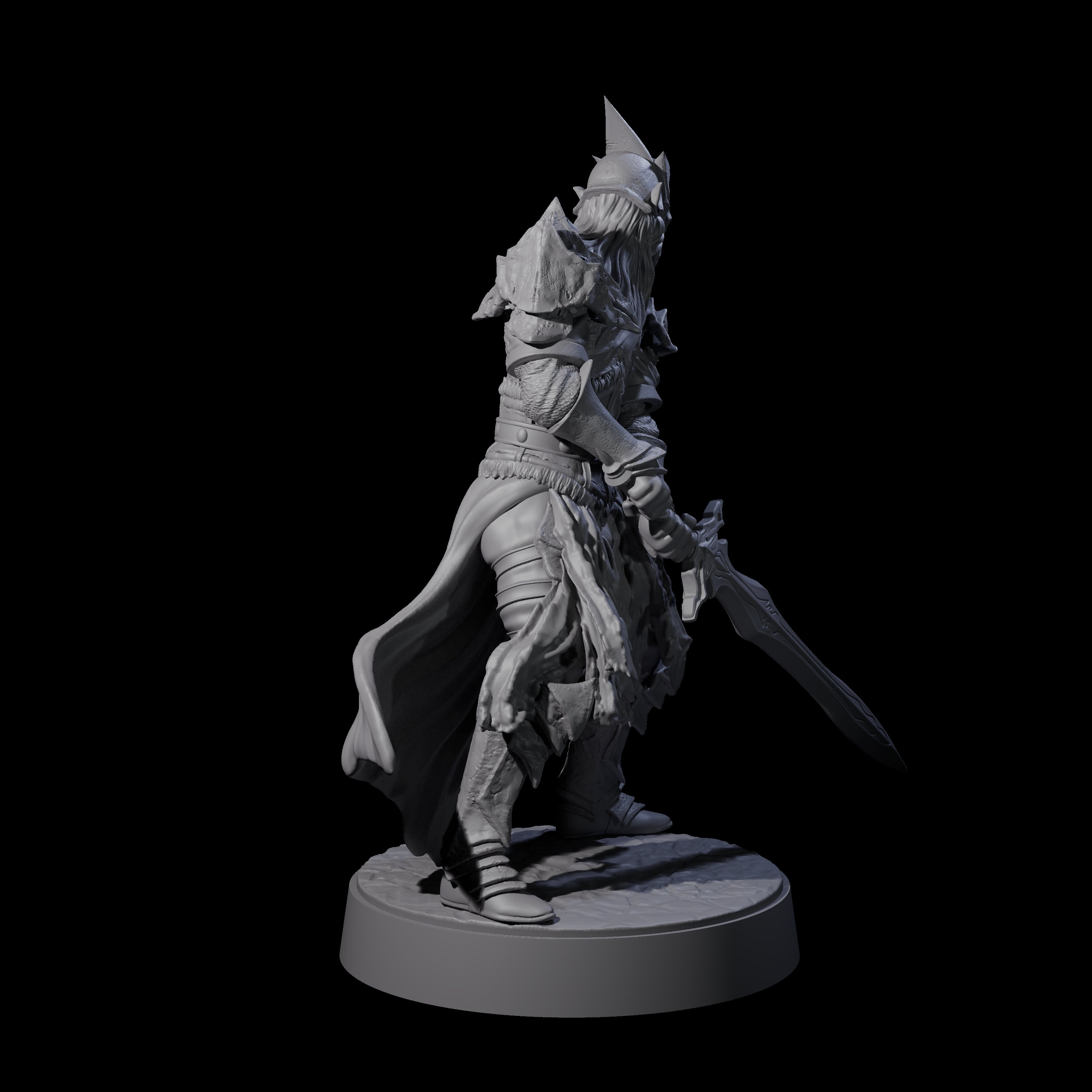 Full Helm Elf Blademaster A Miniature for Dungeons and Dragons, Pathfinder or other TTRPGs