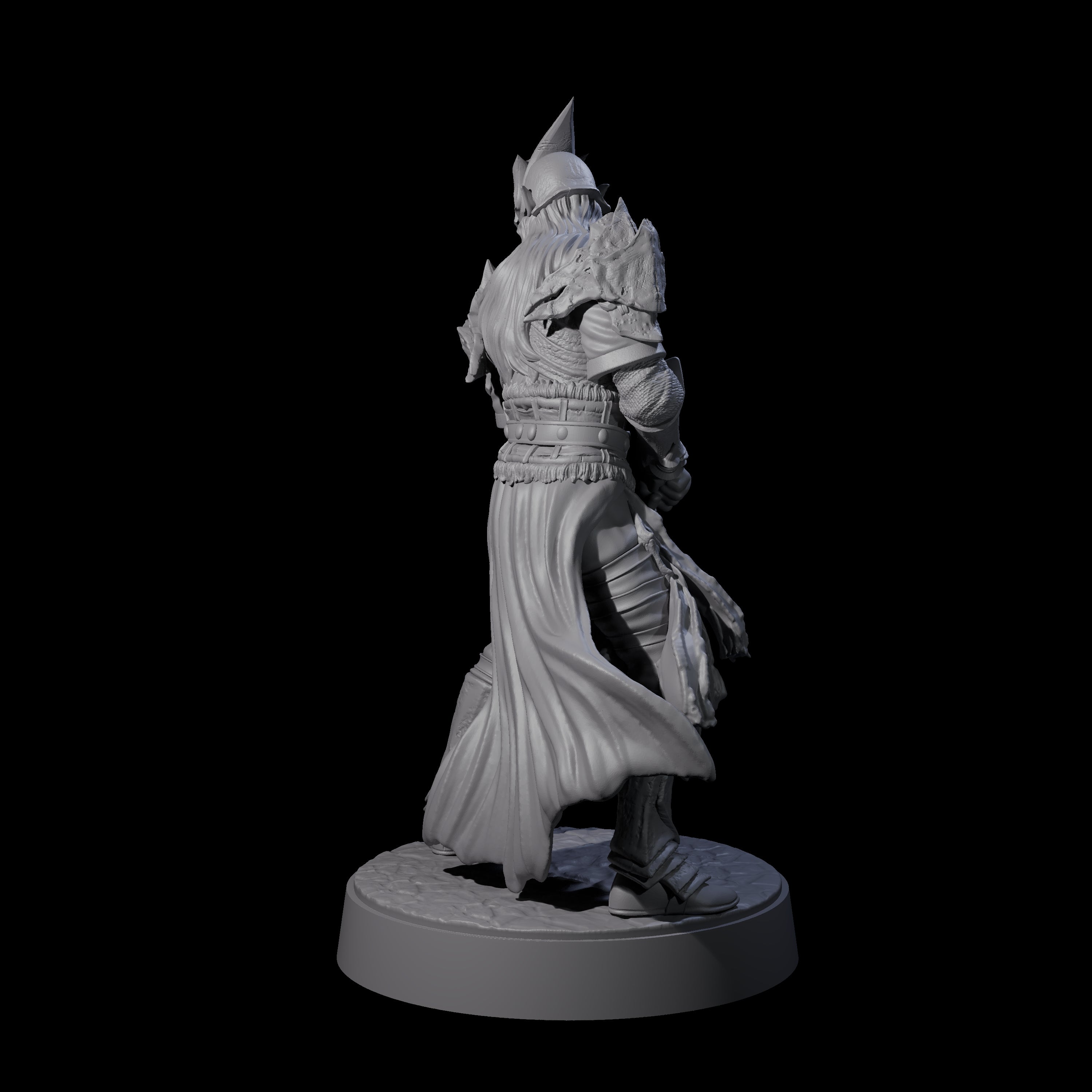 Full Helm Elf Blademaster A Miniature for Dungeons and Dragons, Pathfinder or other TTRPGs