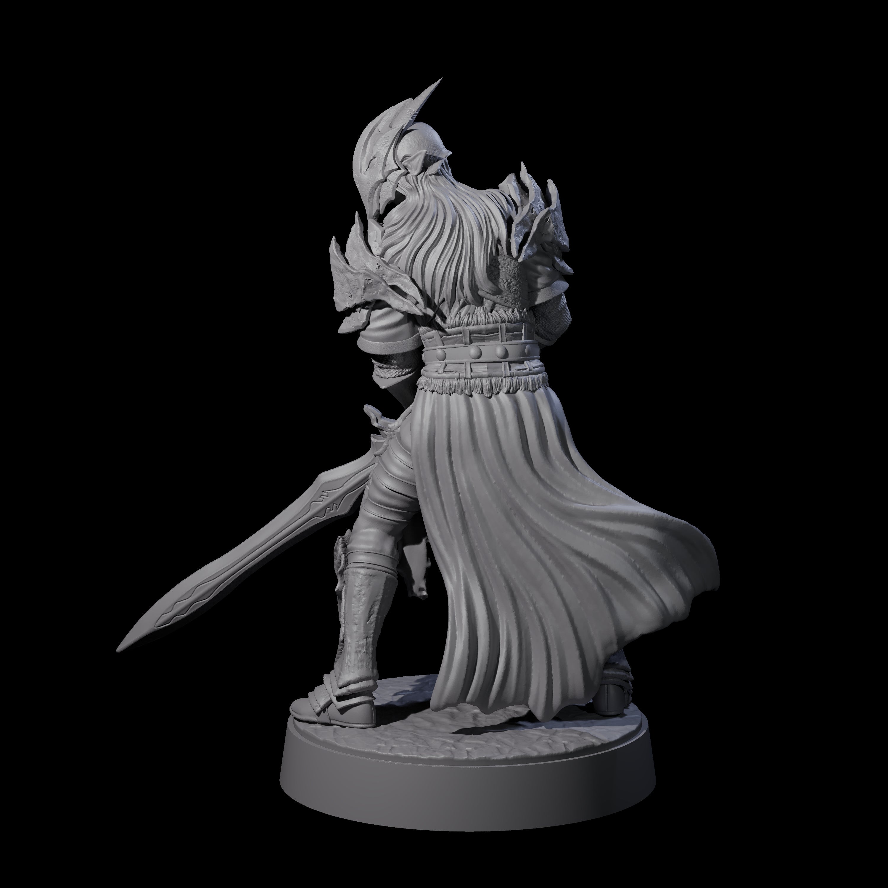 Full Helm Elf Blademaster A Miniature for Dungeons and Dragons, Pathfinder or other TTRPGs