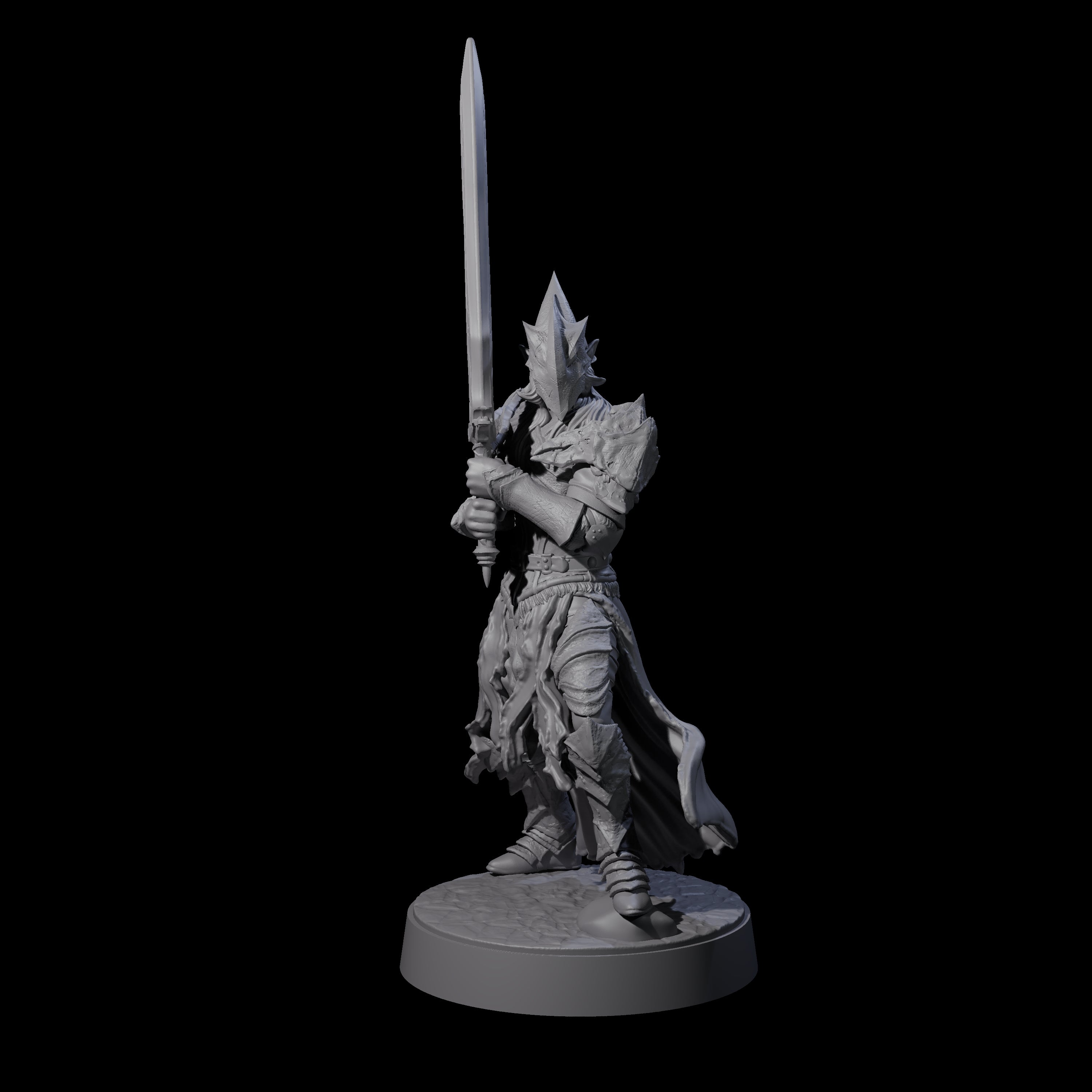 Full Helm Elf Blademaster B Miniature for Dungeons and Dragons, Pathfinder or other TTRPGs