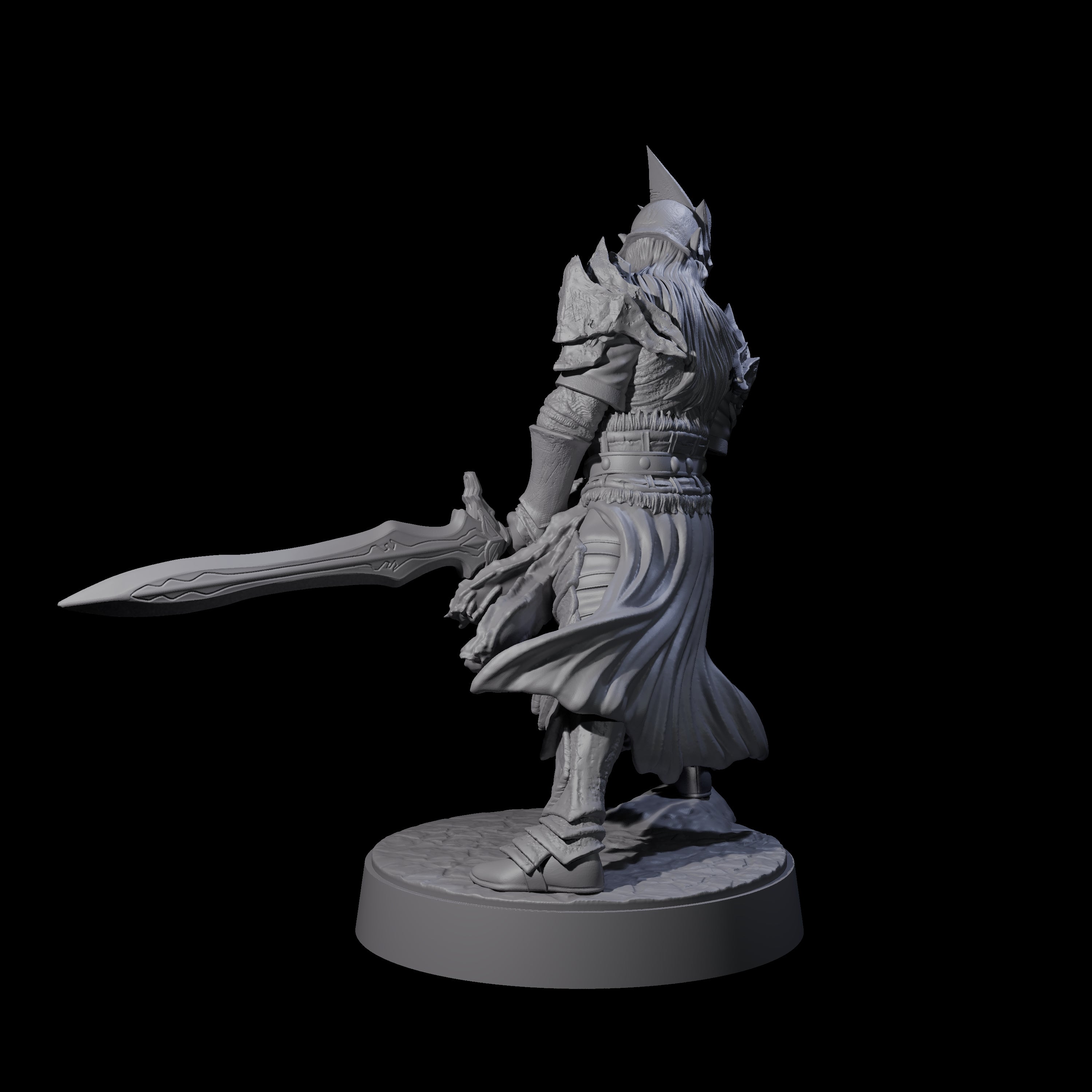 Full Helm Elf Blademaster C Miniature for Dungeons and Dragons, Pathfinder or other TTRPGs