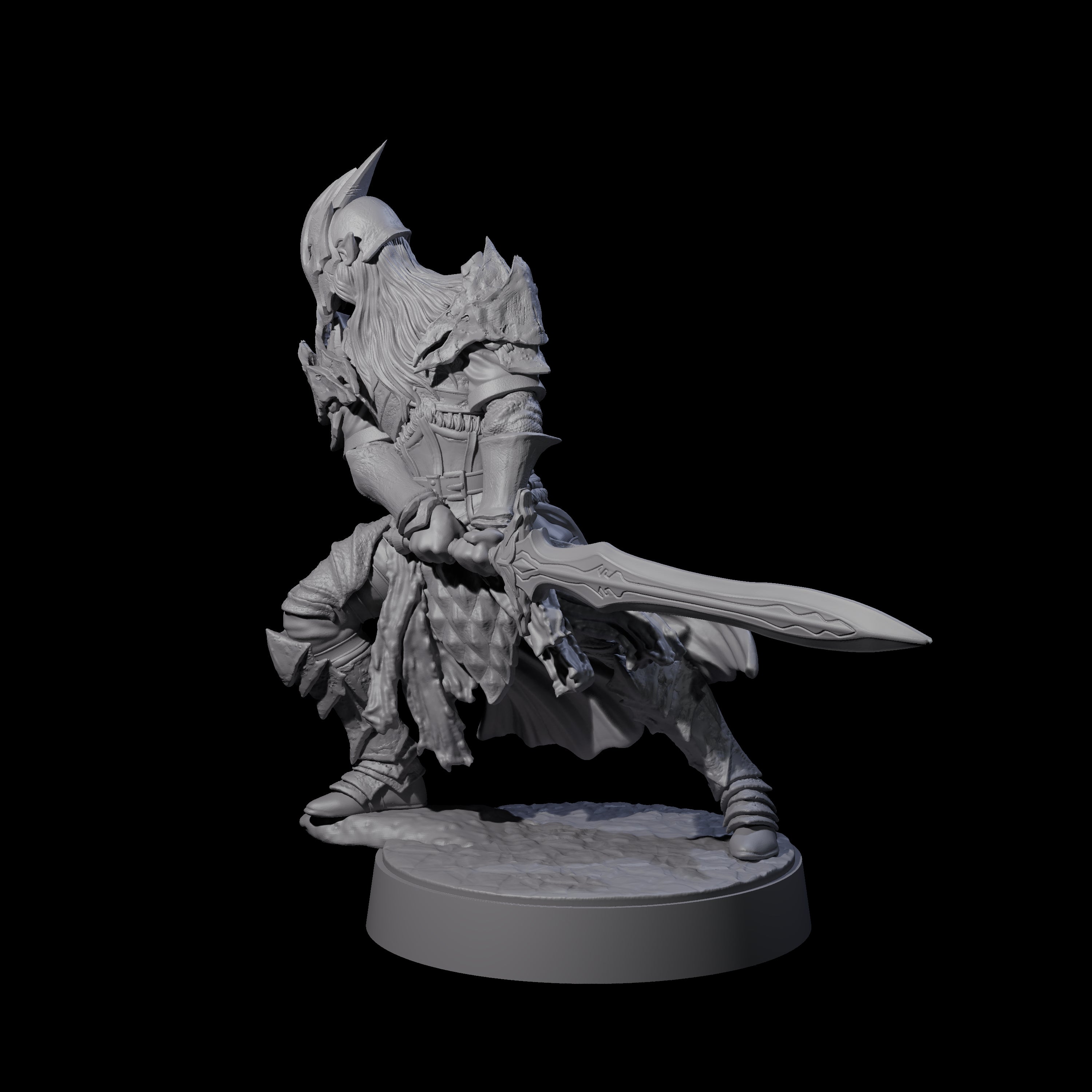 Full Helm Elf Blademaster C Miniature for Dungeons and Dragons, Pathfinder or other TTRPGs