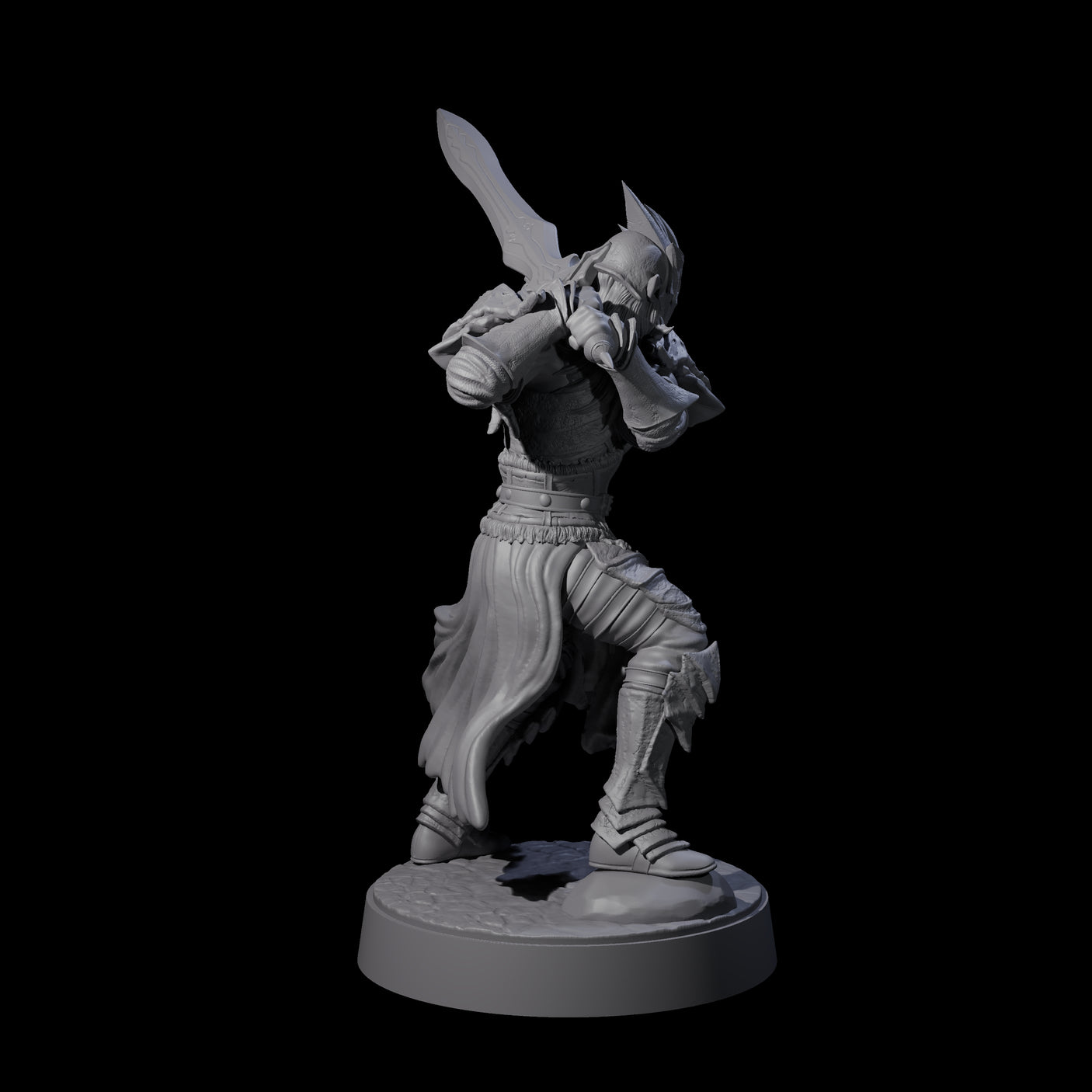 Full Helm Elf Blademaster D Miniature for Dungeons and Dragons, Pathfinder or other TTRPGs