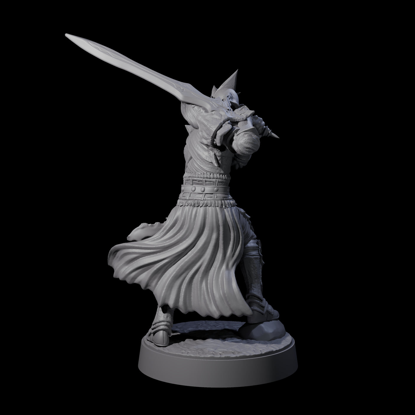 Full Helm Elf Blademaster D Miniature for Dungeons and Dragons, Pathfinder or other TTRPGs