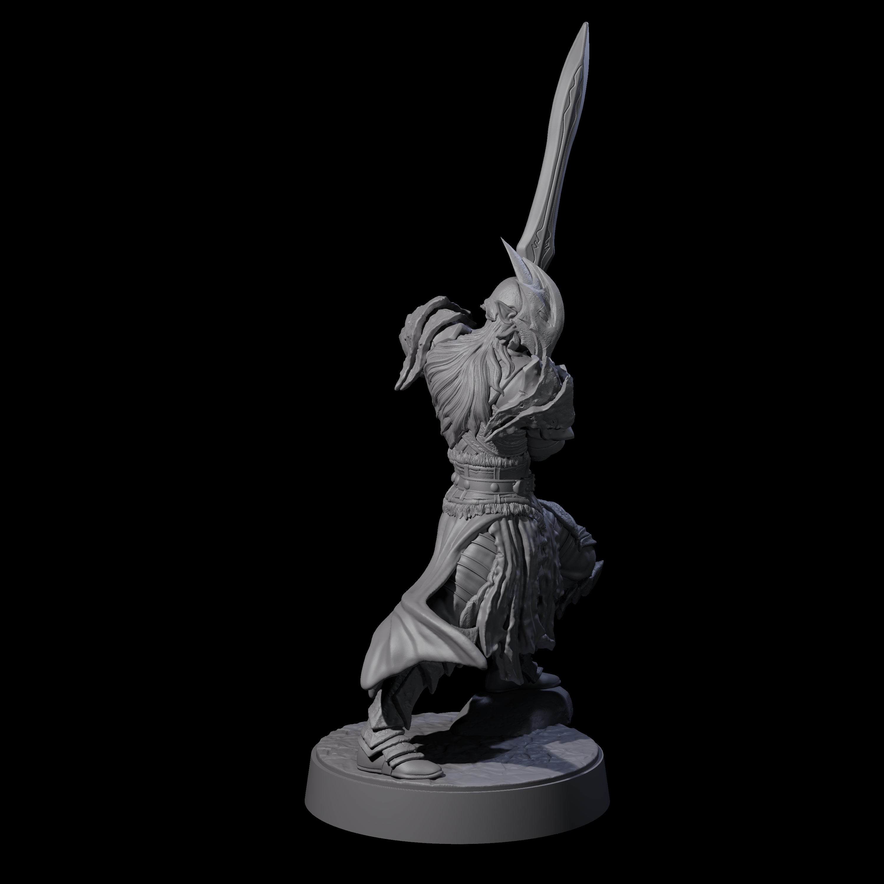Full Helm Elf Blademaster E Miniature for Dungeons and Dragons, Pathfinder or other TTRPGs