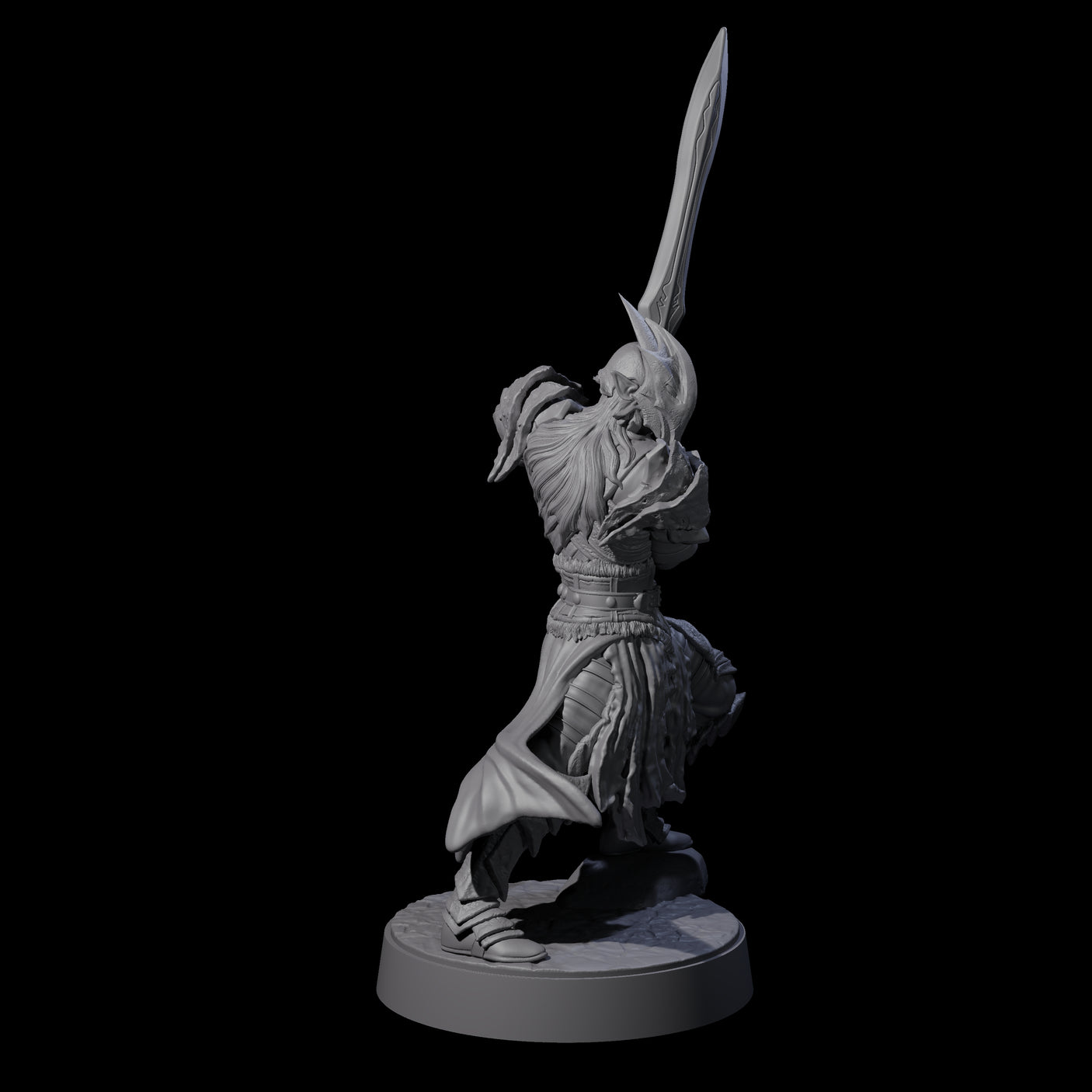 Full Helm Elf Blademaster E Miniature for Dungeons and Dragons, Pathfinder or other TTRPGs