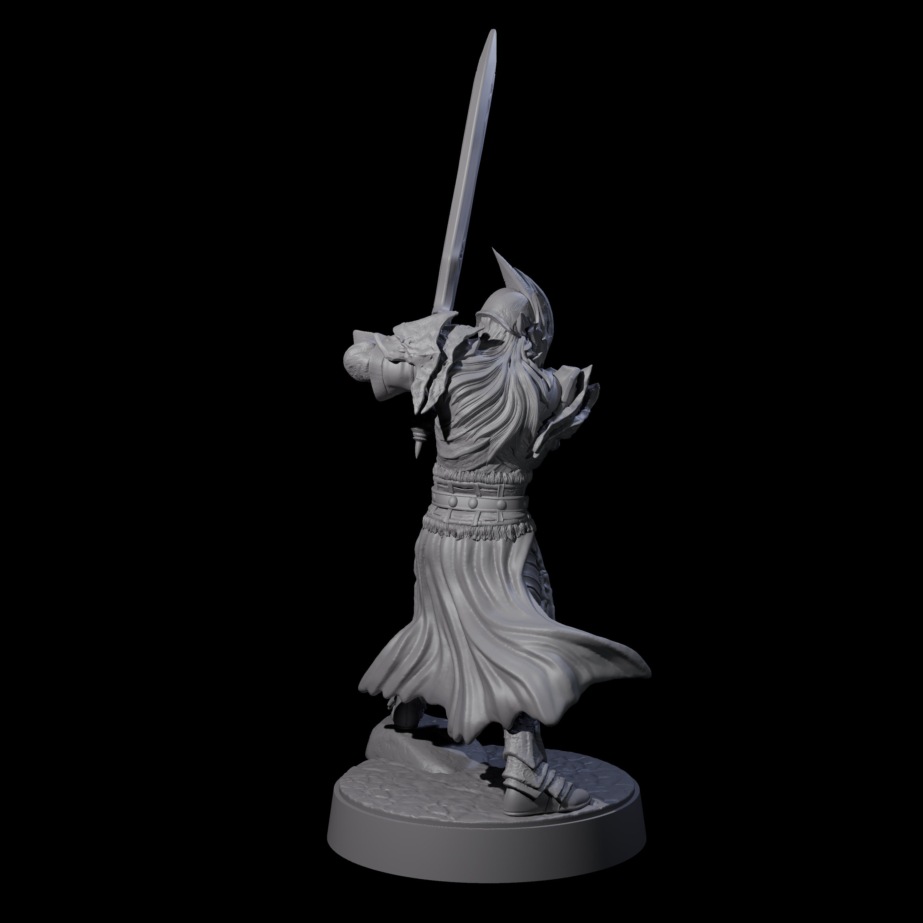 Full Helm Elf Blademaster E Miniature for Dungeons and Dragons, Pathfinder or other TTRPGs