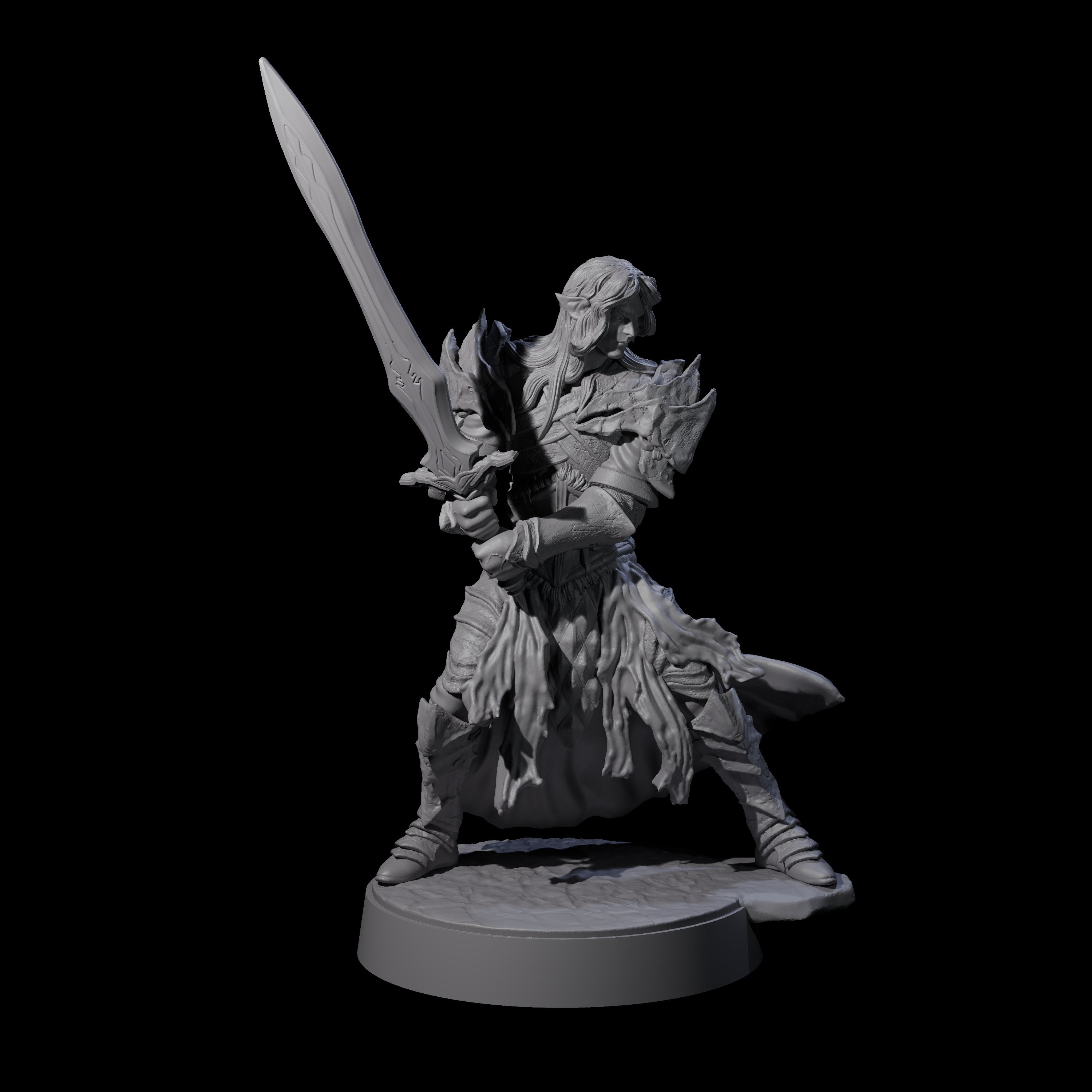 Full Helm Elf Blademaster G Miniature for Dungeons and Dragons, Pathfinder or other TTRPGs