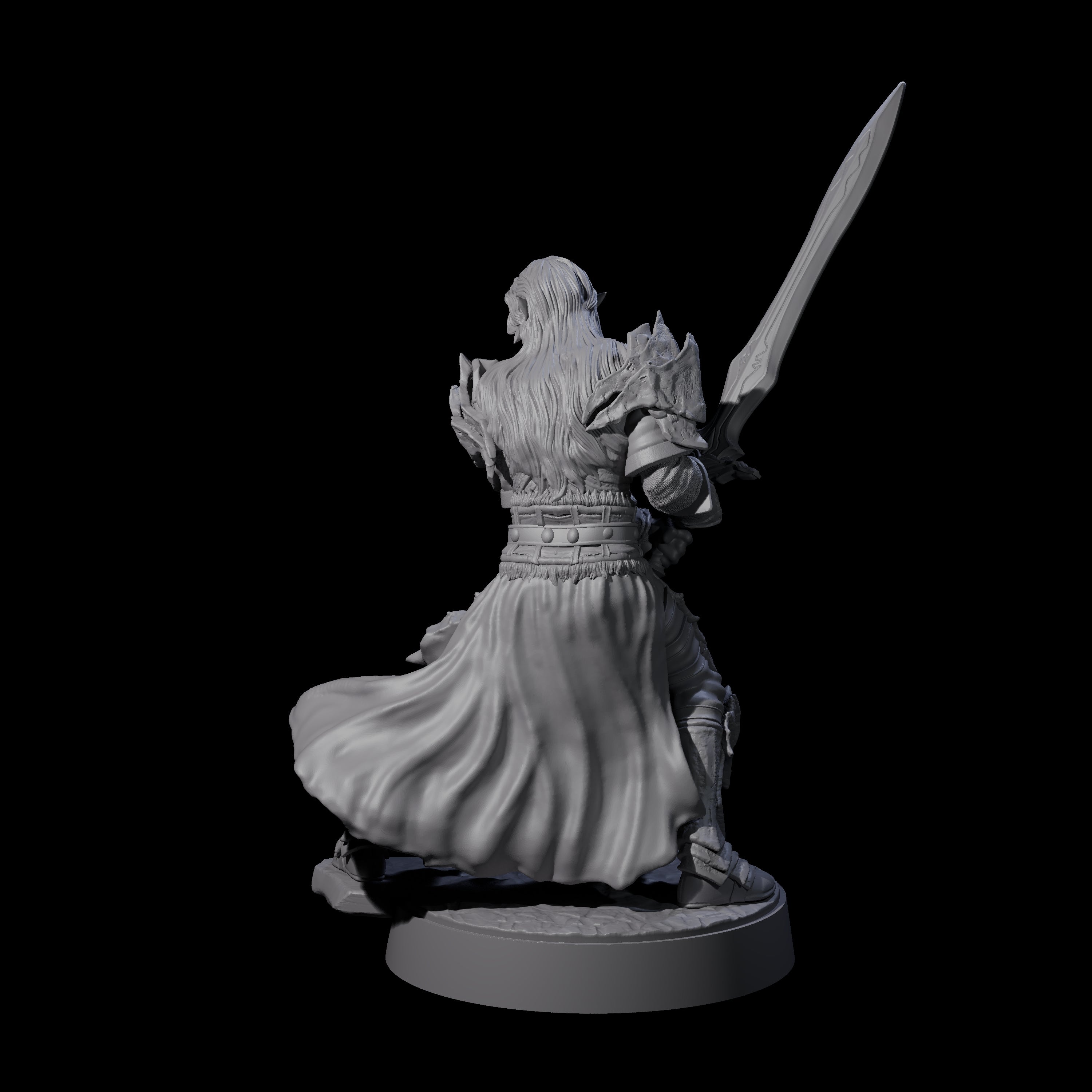 Full Helm Elf Blademaster G Miniature for Dungeons and Dragons, Pathfinder or other TTRPGs