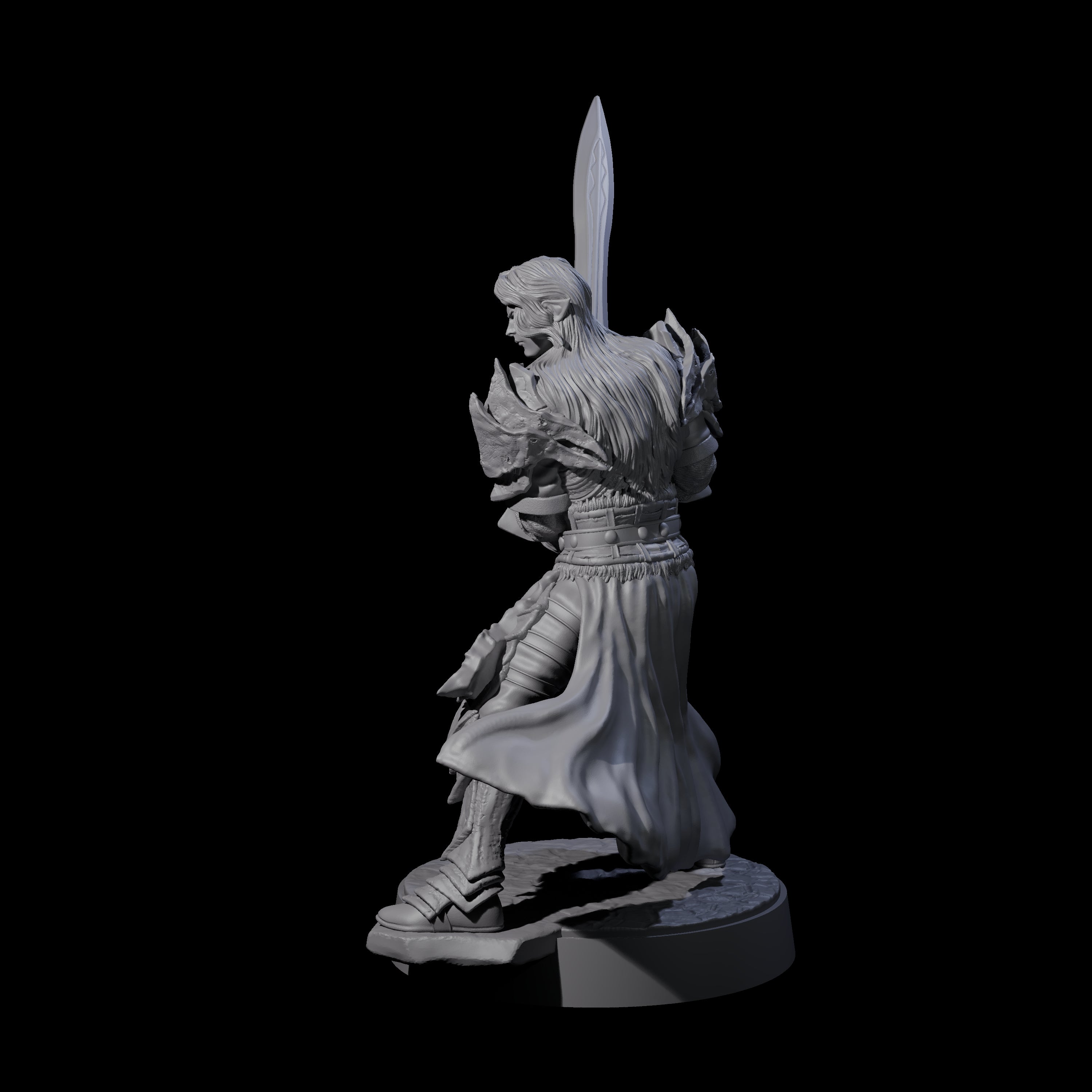 Full Helm Elf Blademaster G Miniature for Dungeons and Dragons, Pathfinder or other TTRPGs