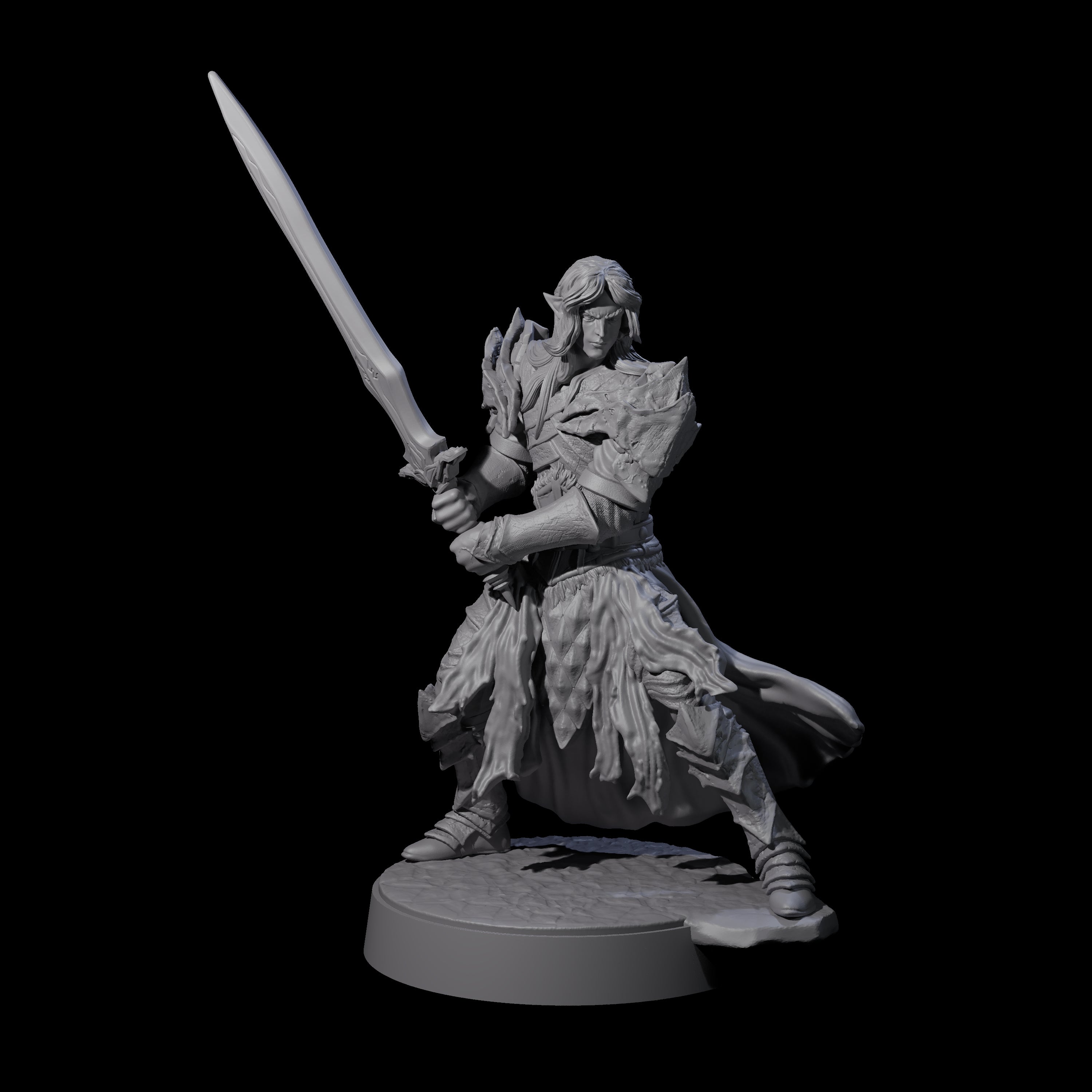 Full Helm Elf Blademaster G Miniature for Dungeons and Dragons, Pathfinder or other TTRPGs