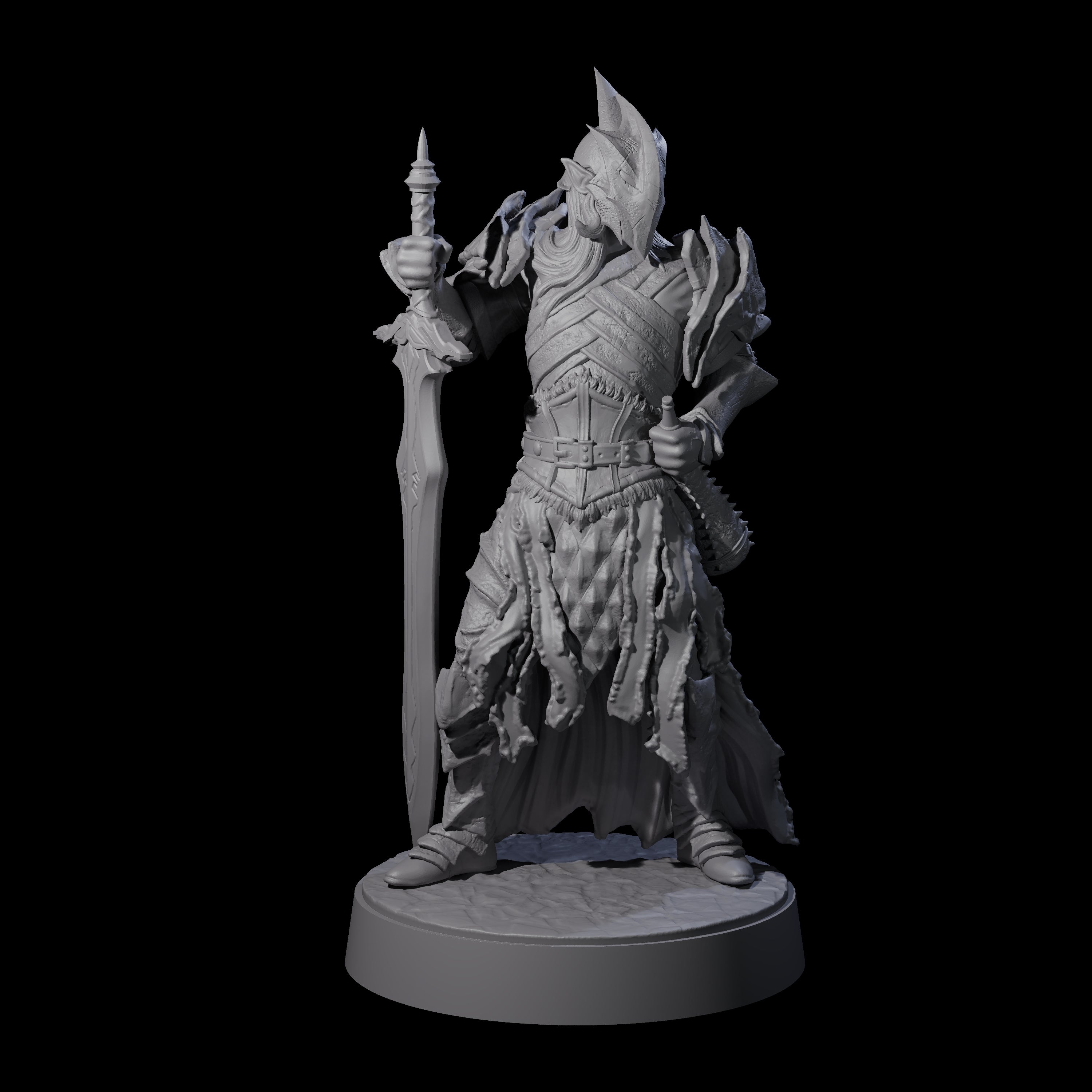 Full Helm Elf Blademaster H Miniature for Dungeons and Dragons, Pathfinder or other TTRPGs