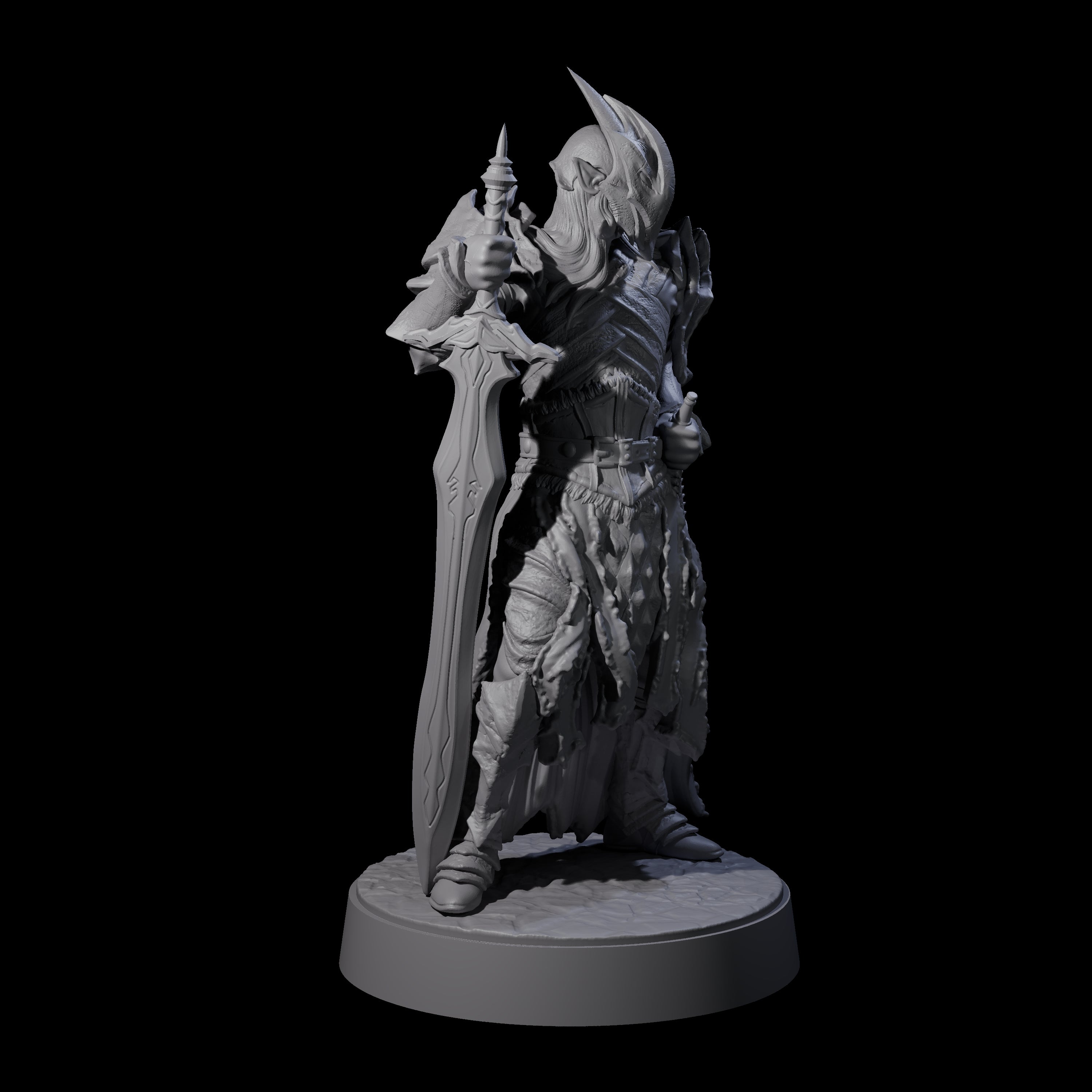 Full Helm Elf Blademaster H Miniature for Dungeons and Dragons, Pathfinder or other TTRPGs