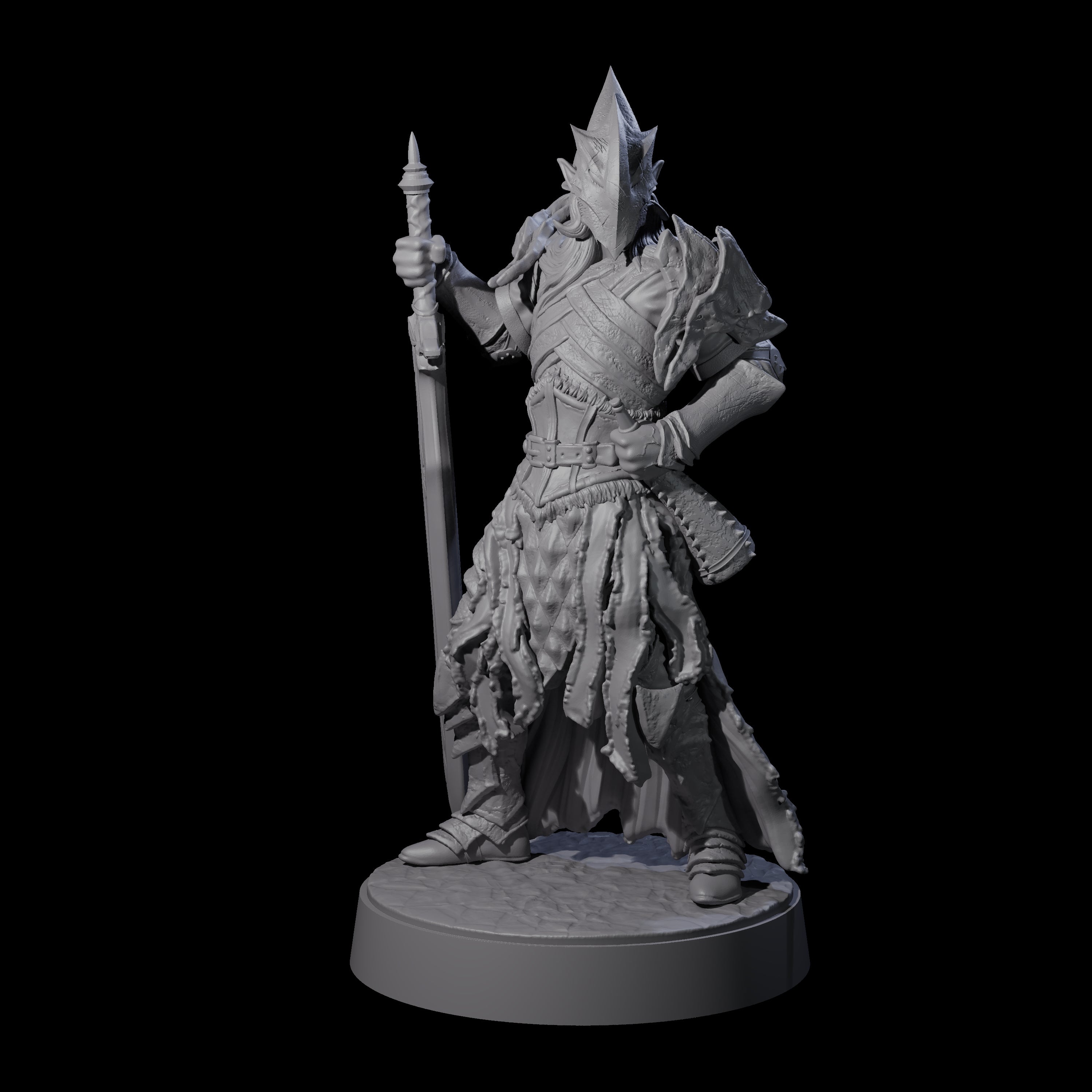 Full Helm Elf Blademaster H Miniature for Dungeons and Dragons, Pathfinder or other TTRPGs
