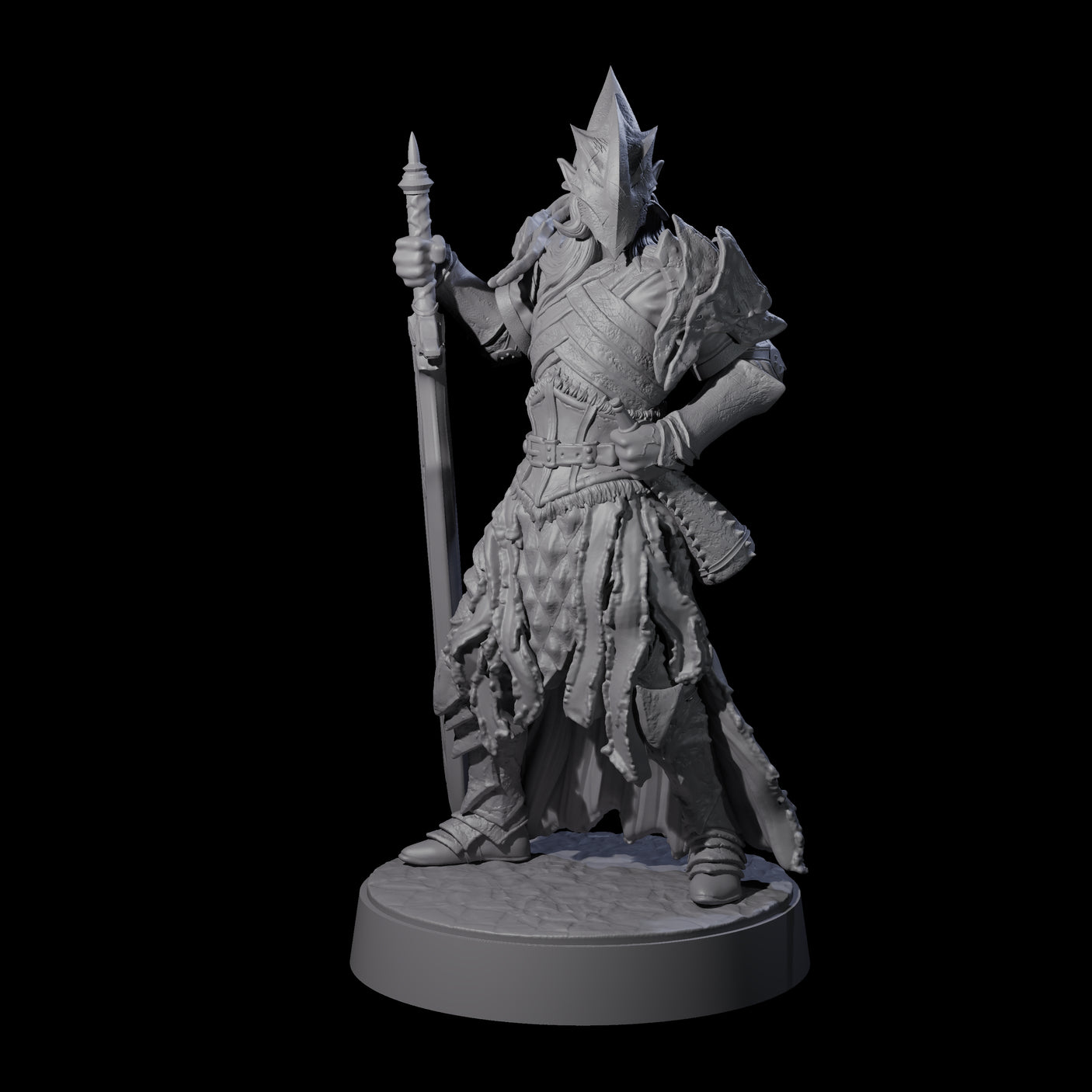 Full Helm Elf Blademaster H Miniature for Dungeons and Dragons, Pathfinder or other TTRPGs