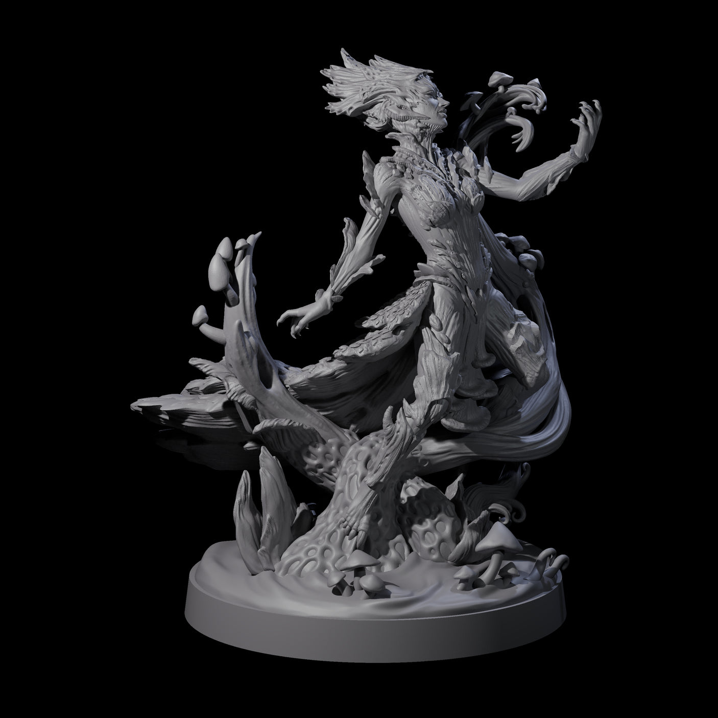 Fungal Dryad Miniature for Dungeons and Dragons, Pathfinder or other TTRPGs