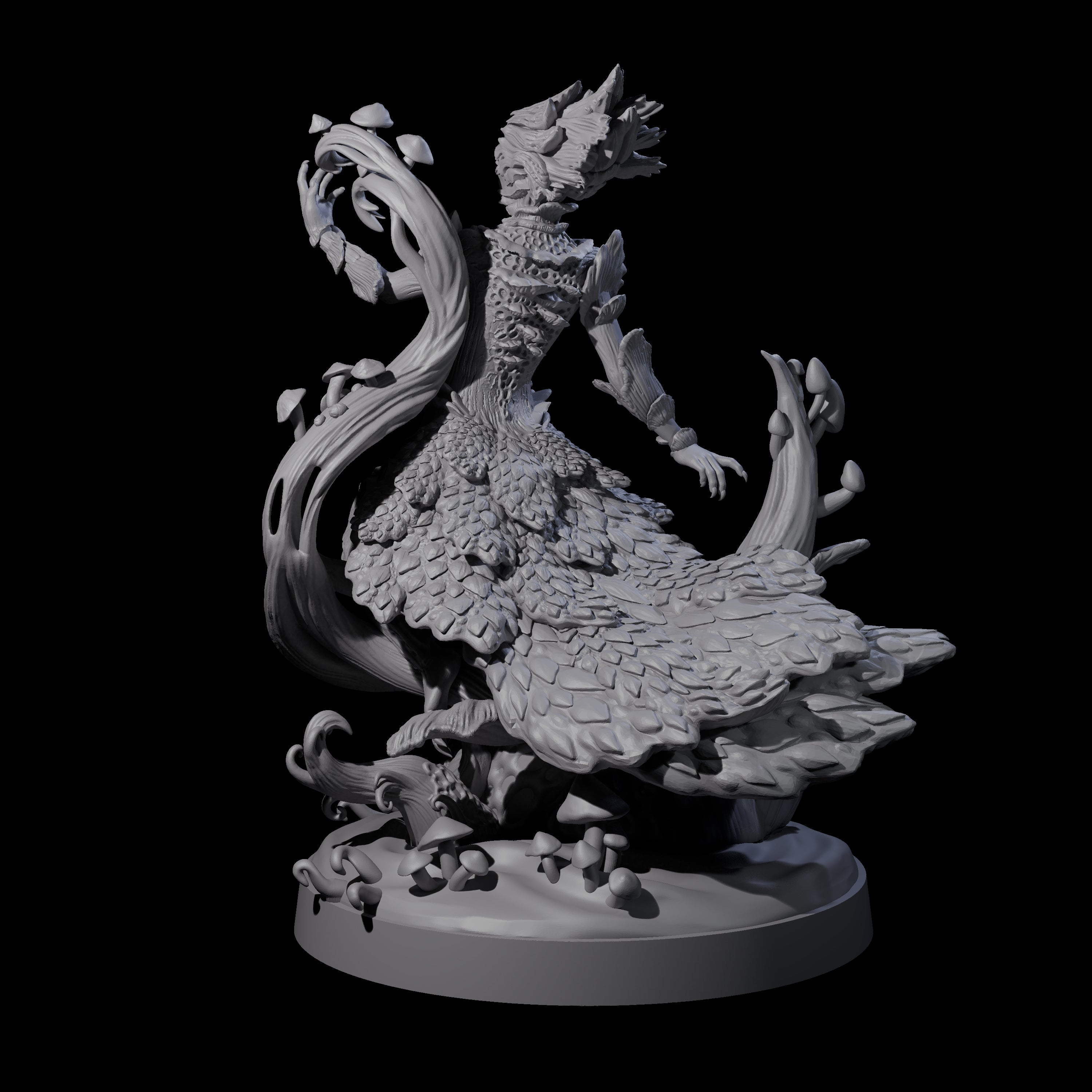 Fungal Dryad Miniature for Dungeons and Dragons, Pathfinder or other TTRPGs