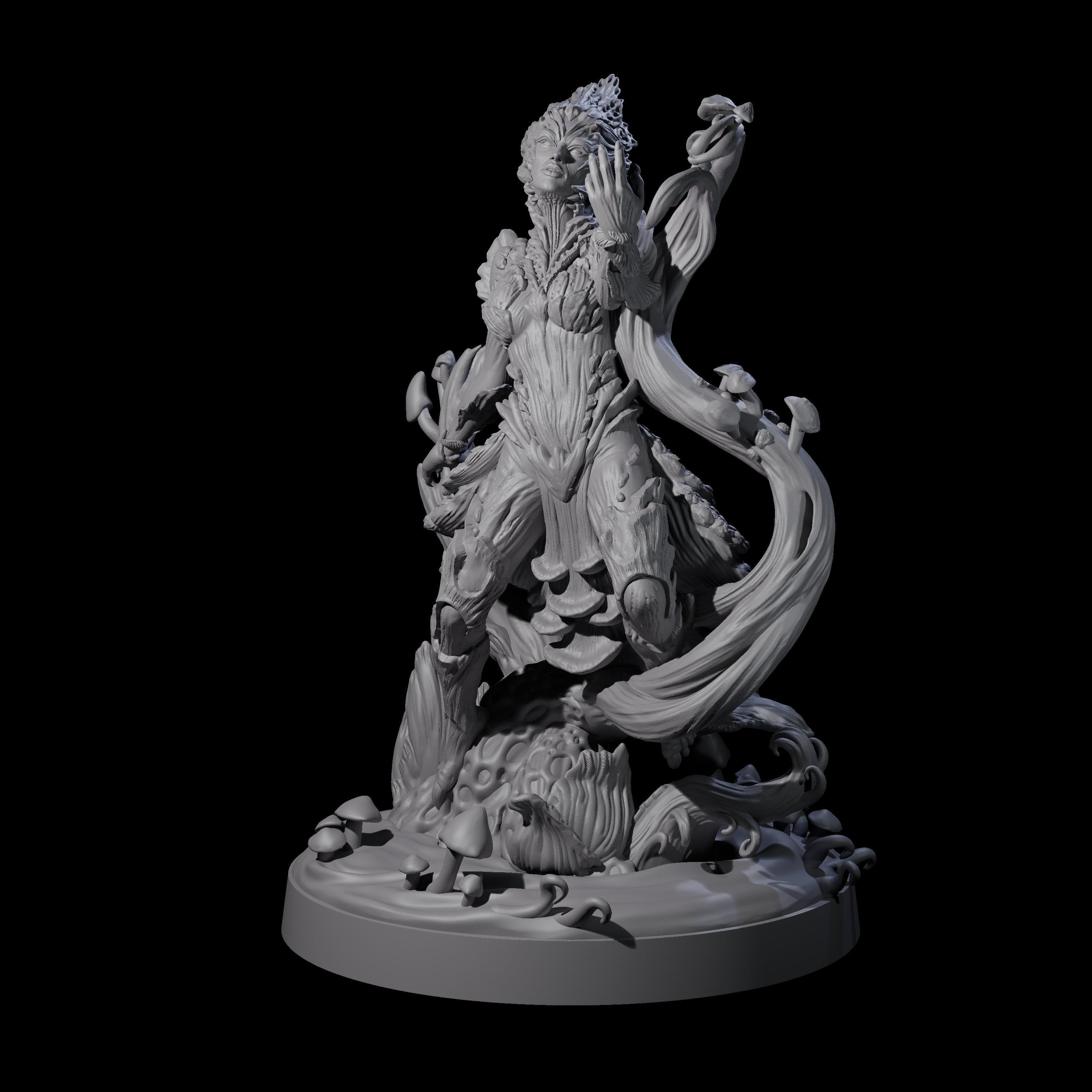 Fungal Dryad Miniature for Dungeons and Dragons, Pathfinder or other TTRPGs