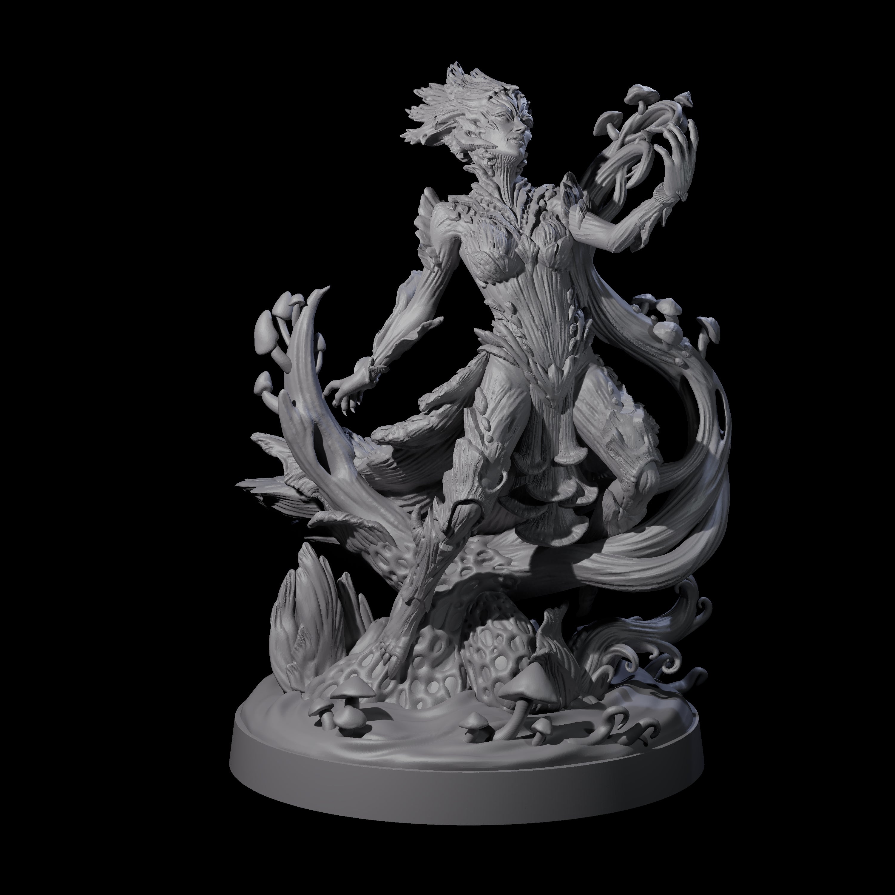 Fungal Dryad Miniature for Dungeons and Dragons, Pathfinder or other TTRPGs