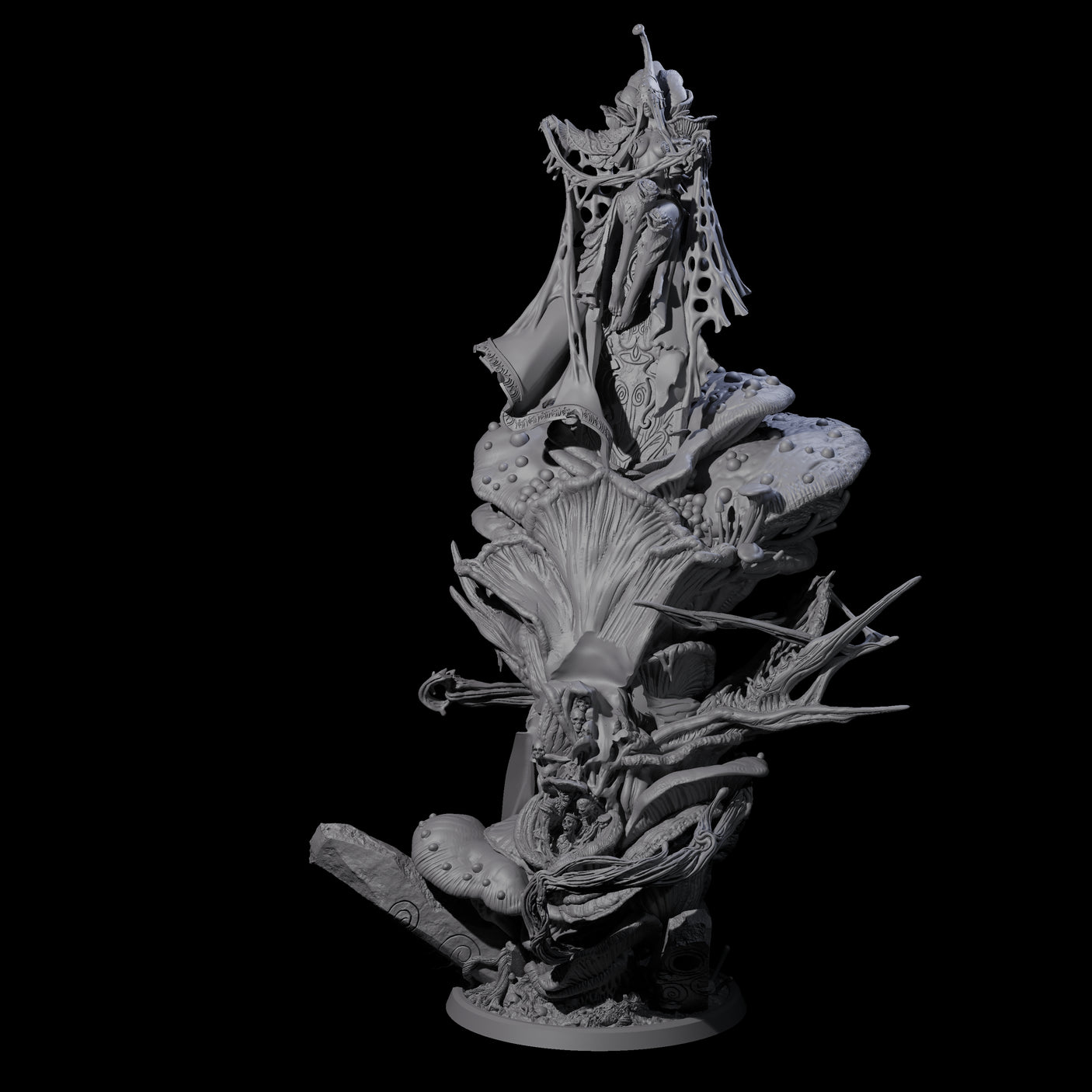 Fungus High Priestess Miniature for Dungeons and Dragons, Pathfinder or other TTRPGs