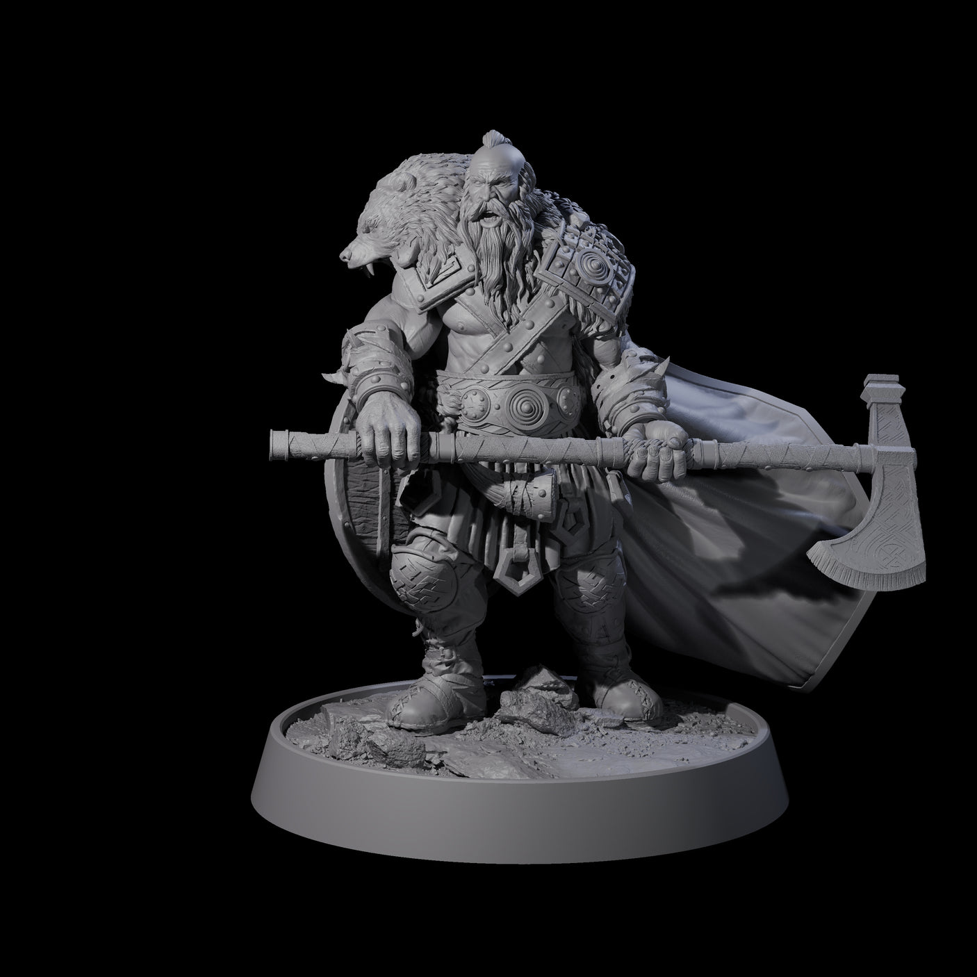 Furious Viking Berserker B Miniature for Dungeons and Dragons, Pathfinder or other TTRPGs