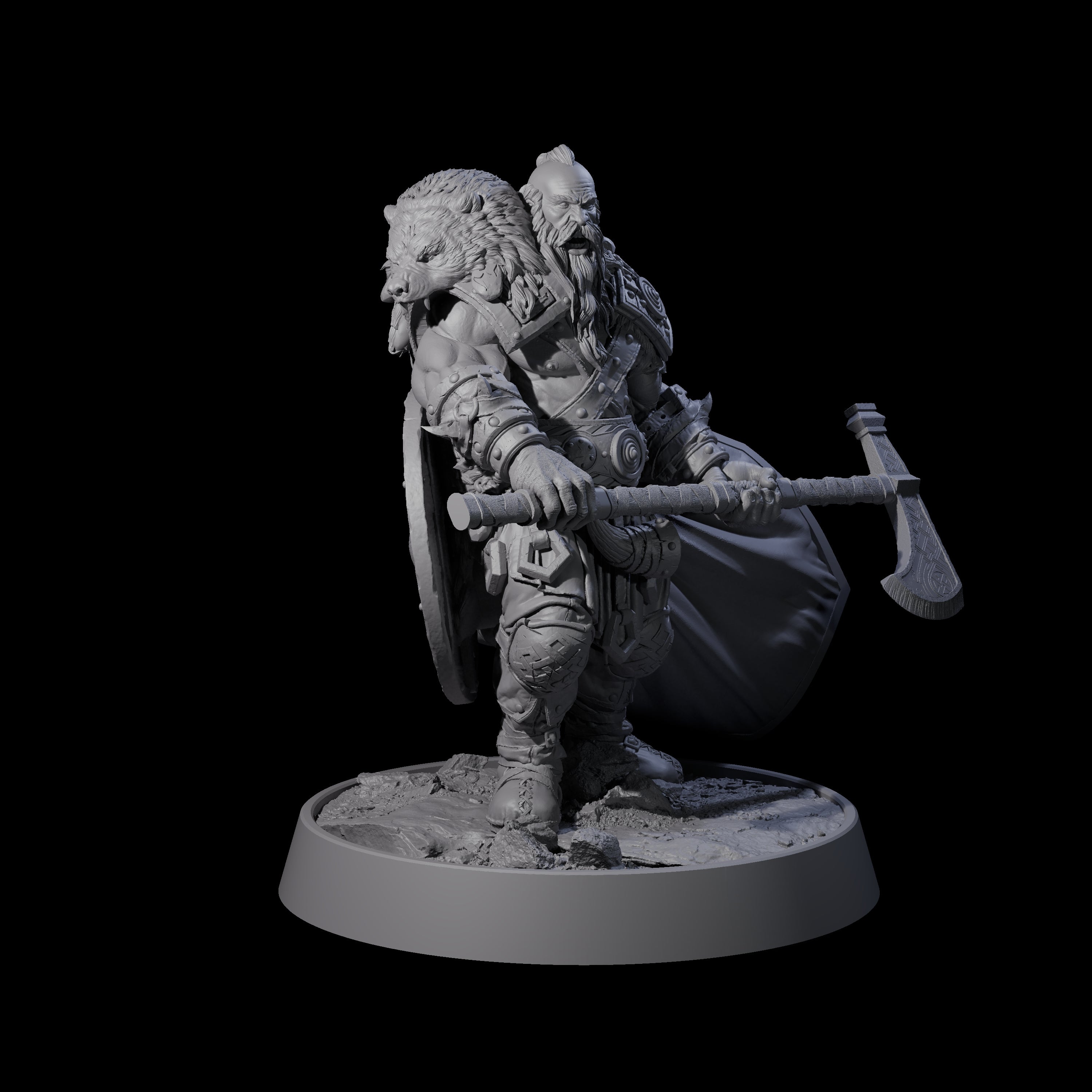 Furious Viking Berserker B Miniature for Dungeons and Dragons, Pathfinder or other TTRPGs