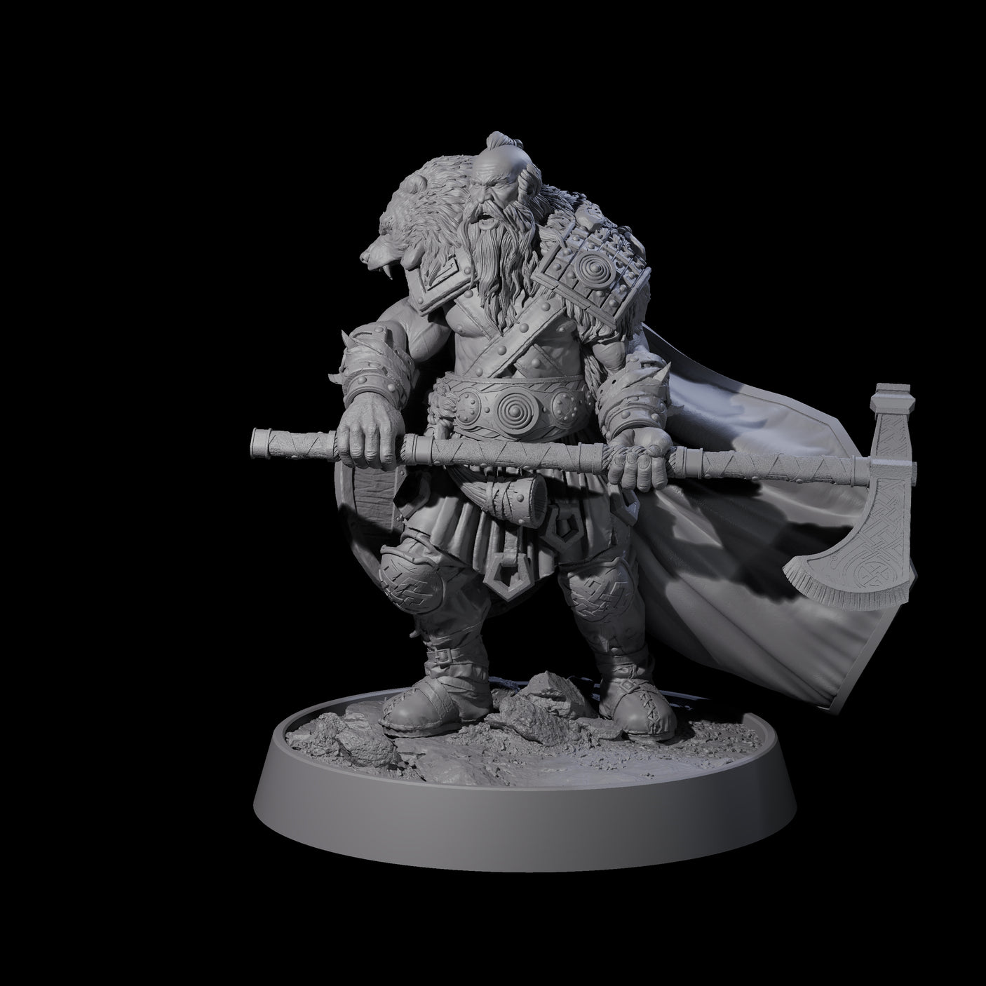 Furious Viking Berserker B Miniature for Dungeons and Dragons, Pathfinder or other TTRPGs