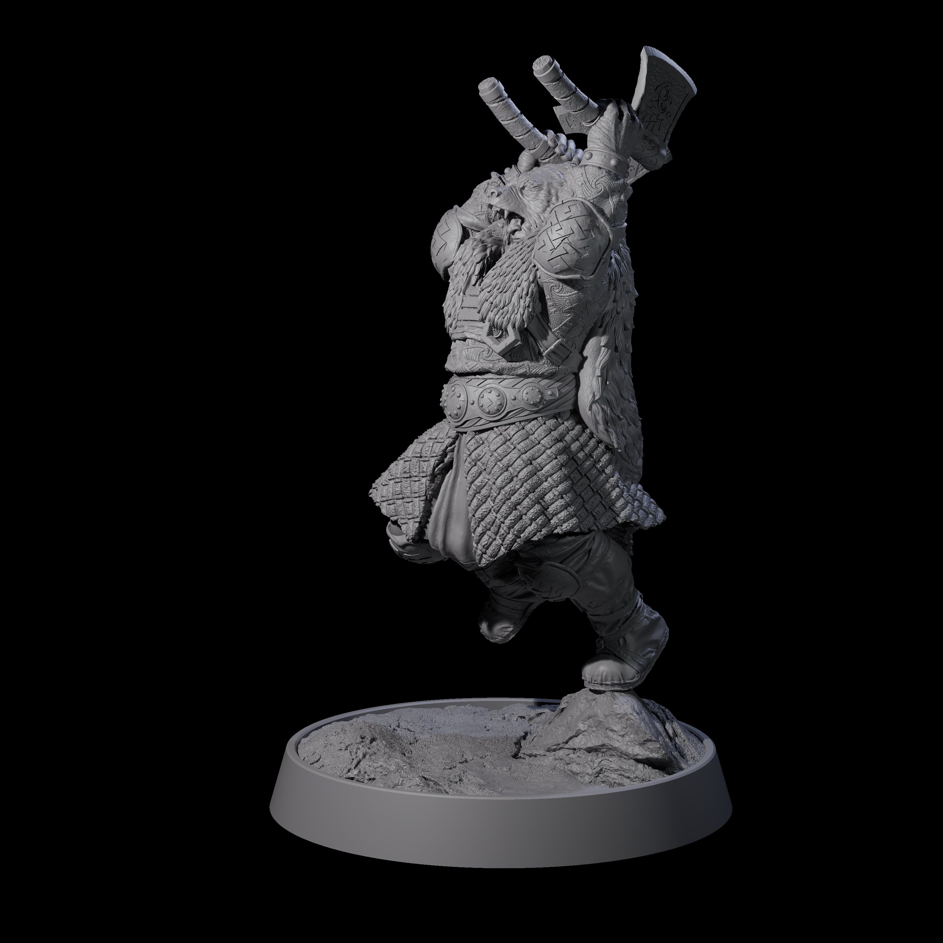 Furious Viking Berserker F Miniature for Dungeons and Dragons, Pathfinder or other TTRPGs