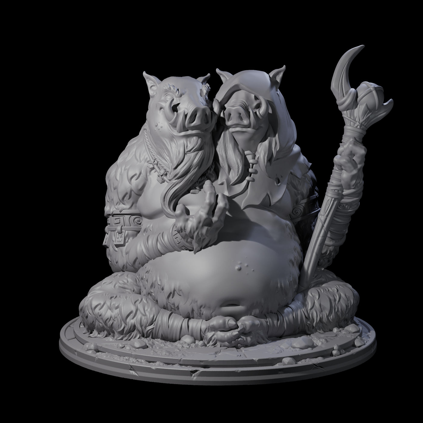Future Seeing Boarman Oracle Miniature for Dungeons and Dragons, Pathfinder or other TTRPGs
