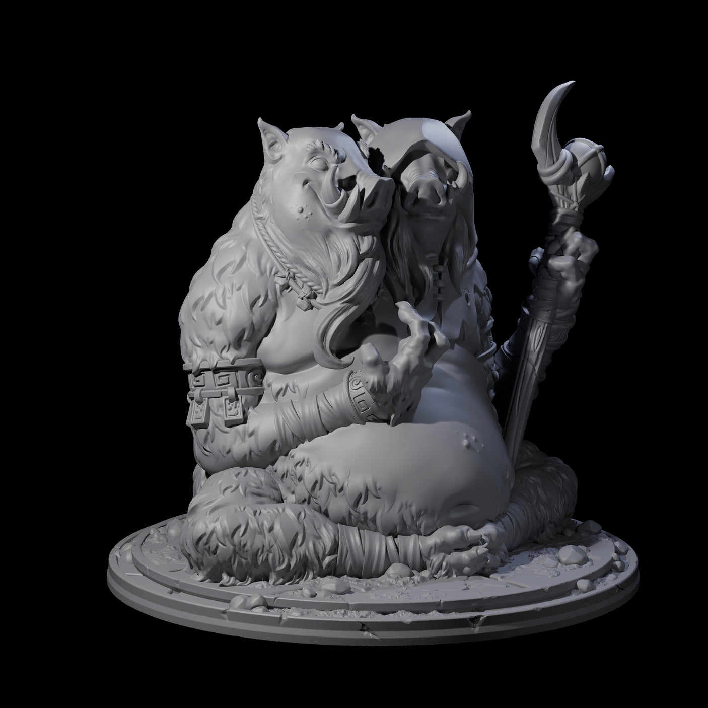 Future Seeing Boarman Oracle Miniature for Dungeons and Dragons, Pathfinder or other TTRPGs