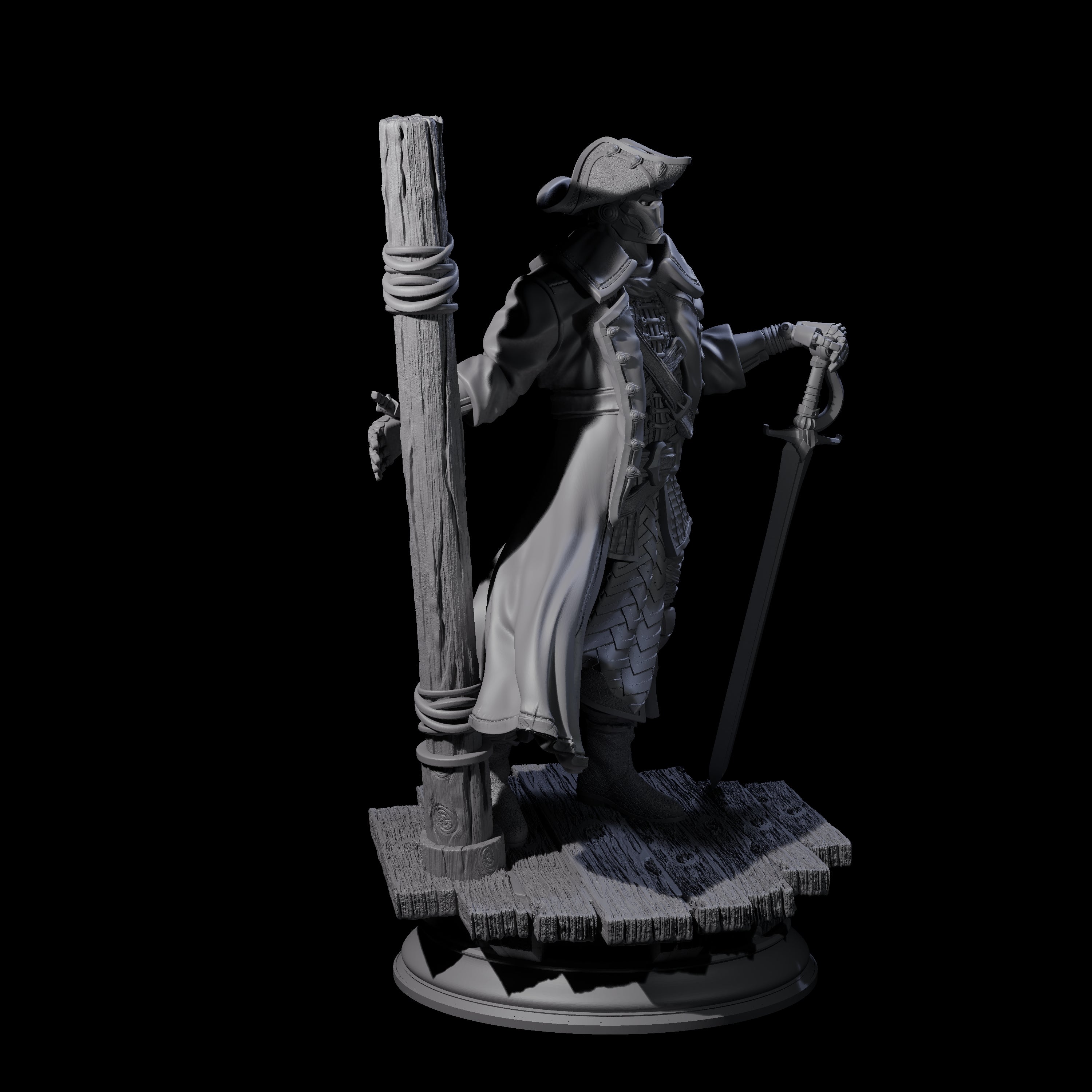 Galant Warforged Pirate Miniature for Dungeons and Dragons, Pathfinder or other TTRPGs