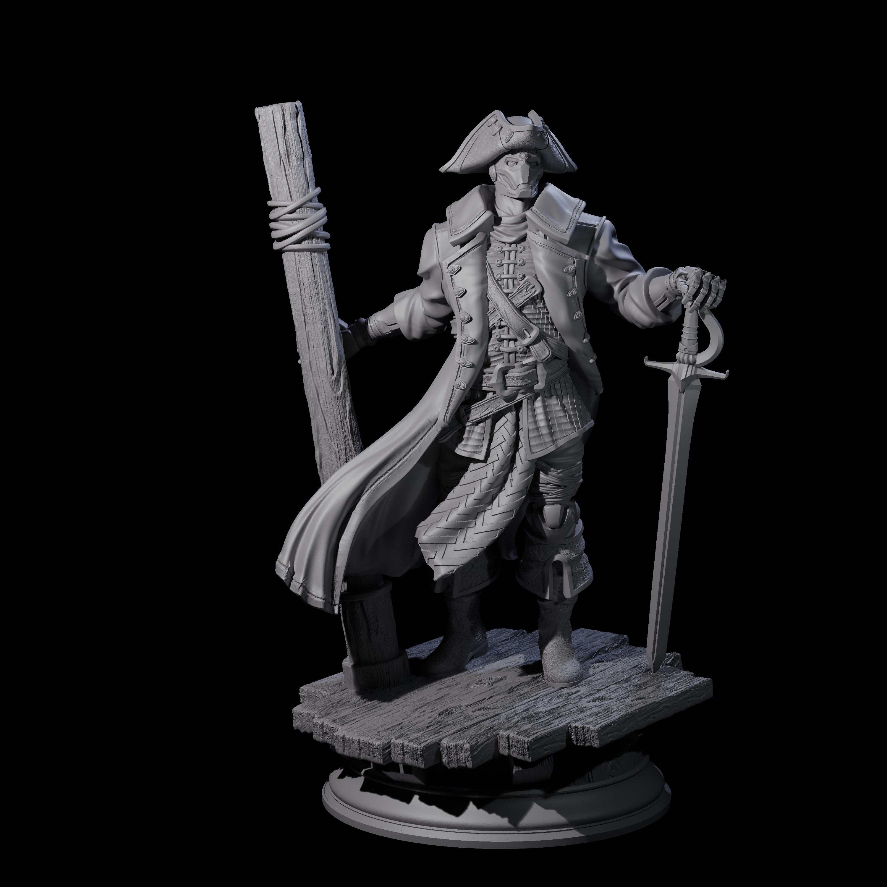 Galant Warforged Pirate Miniature for Dungeons and Dragons, Pathfinder or other TTRPGs