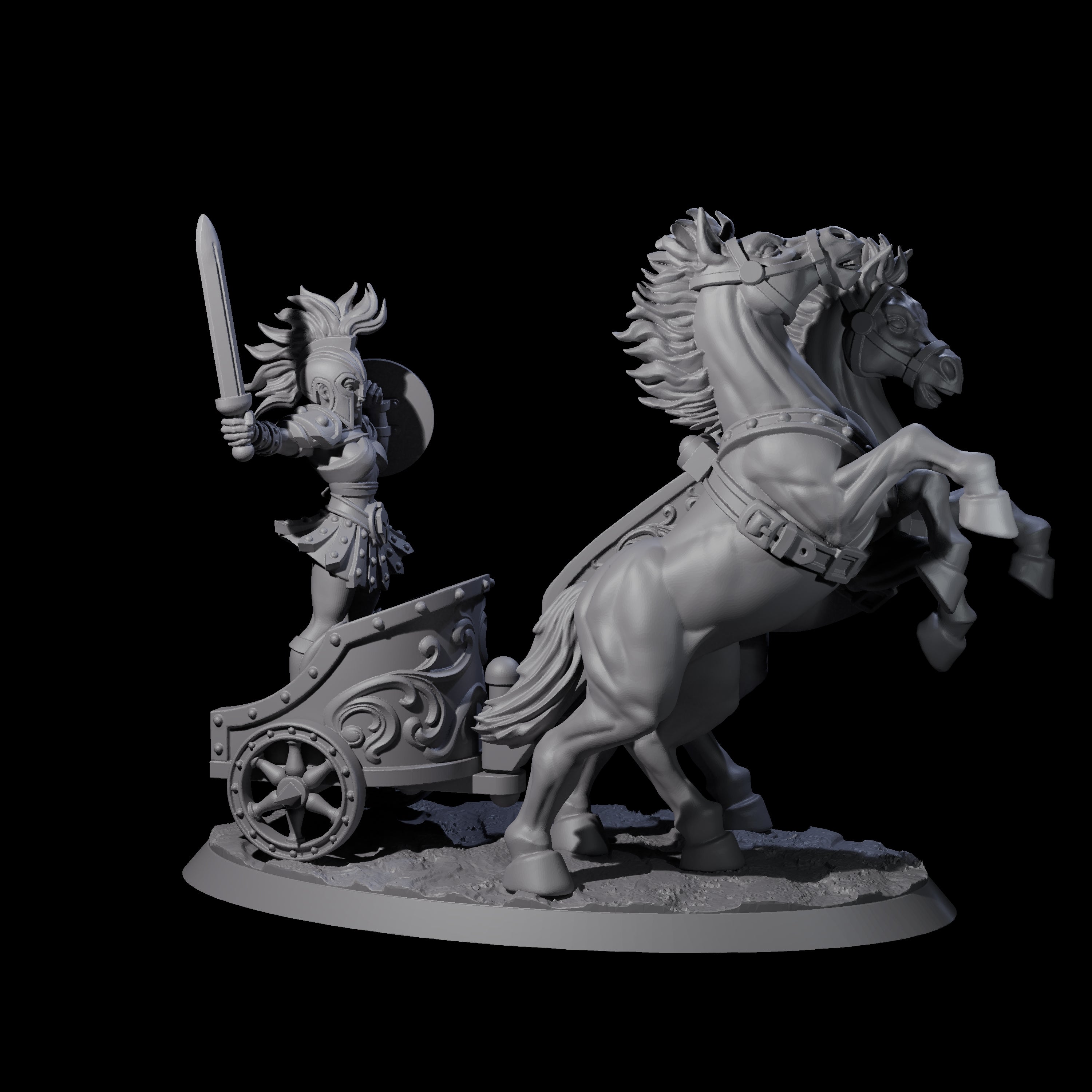 Galloping Gladiator Chariot Miniature for Dungeons and Dragons, Pathfinder or other TTRPGs