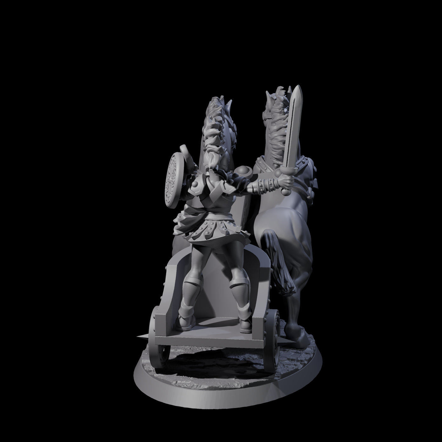 Galloping Gladiator Chariot Miniature for Dungeons and Dragons, Pathfinder or other TTRPGs