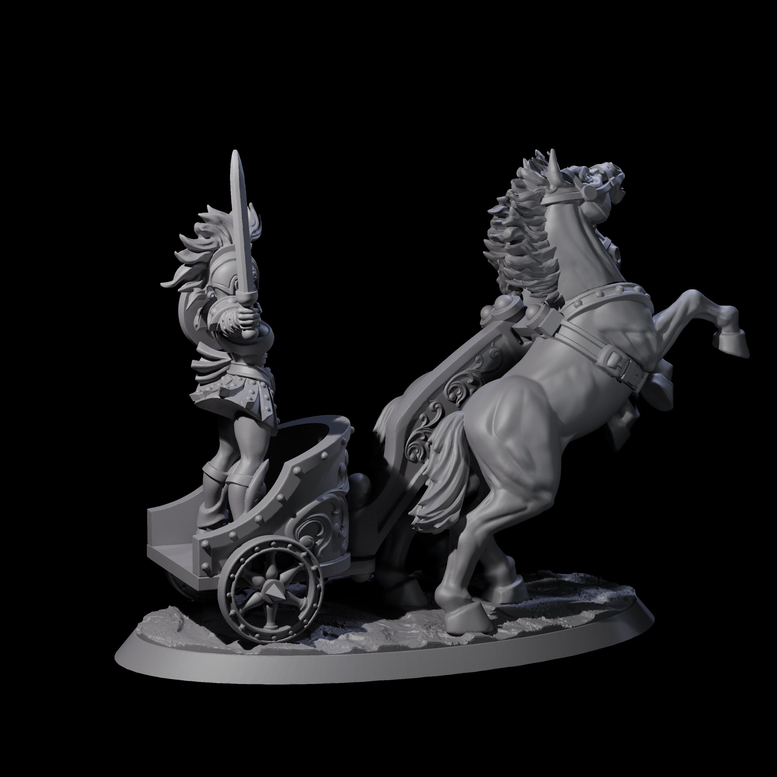 Galloping Gladiator Chariot Miniature for Dungeons and Dragons, Pathfinder or other TTRPGs