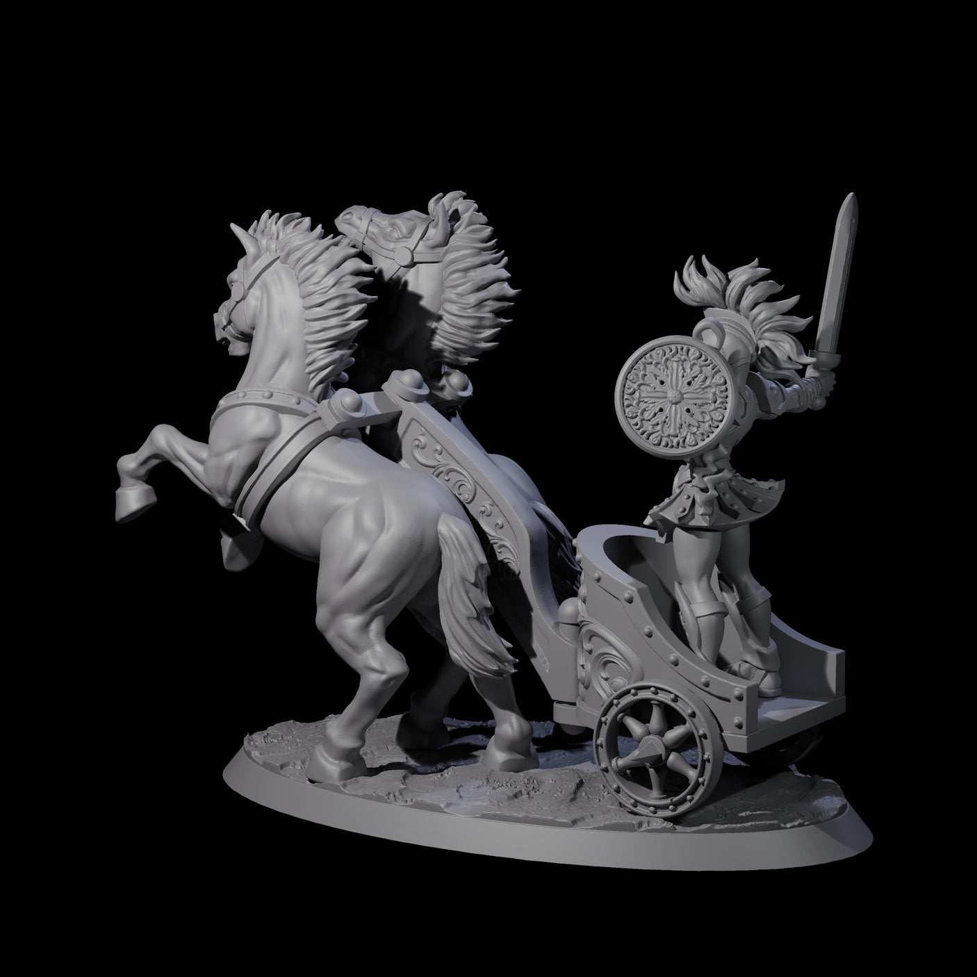 Galloping Gladiator Chariot Miniature for Dungeons and Dragons, Pathfinder or other TTRPGs
