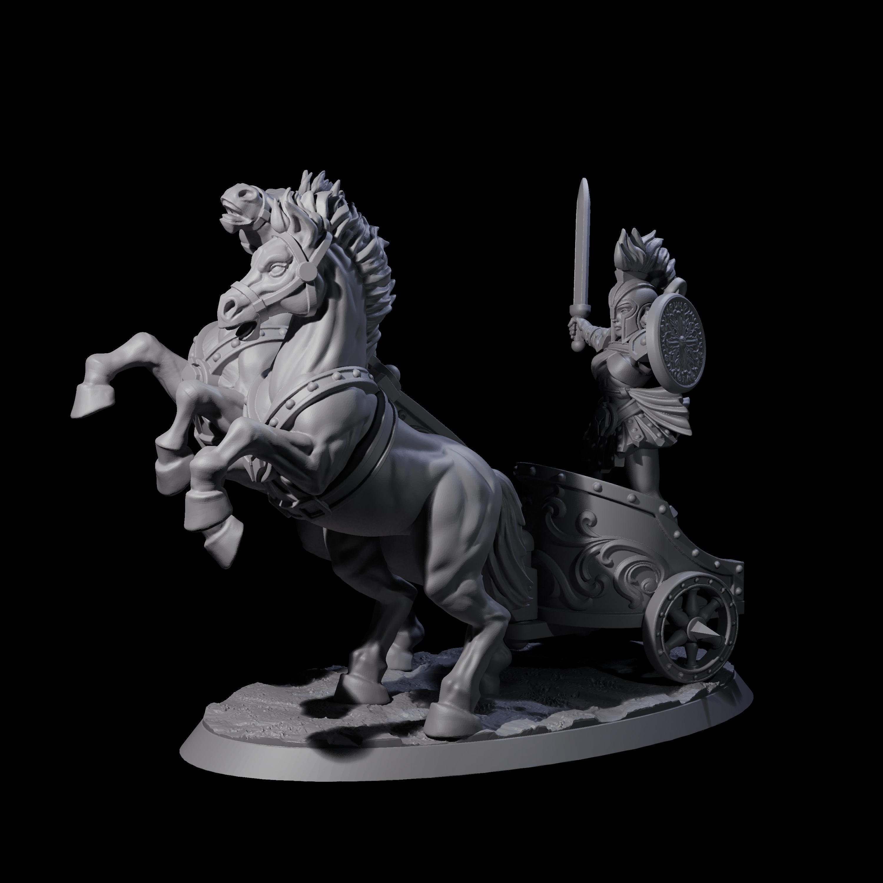 Galloping Gladiator Chariot Miniature for Dungeons and Dragons, Pathfinder or other TTRPGs