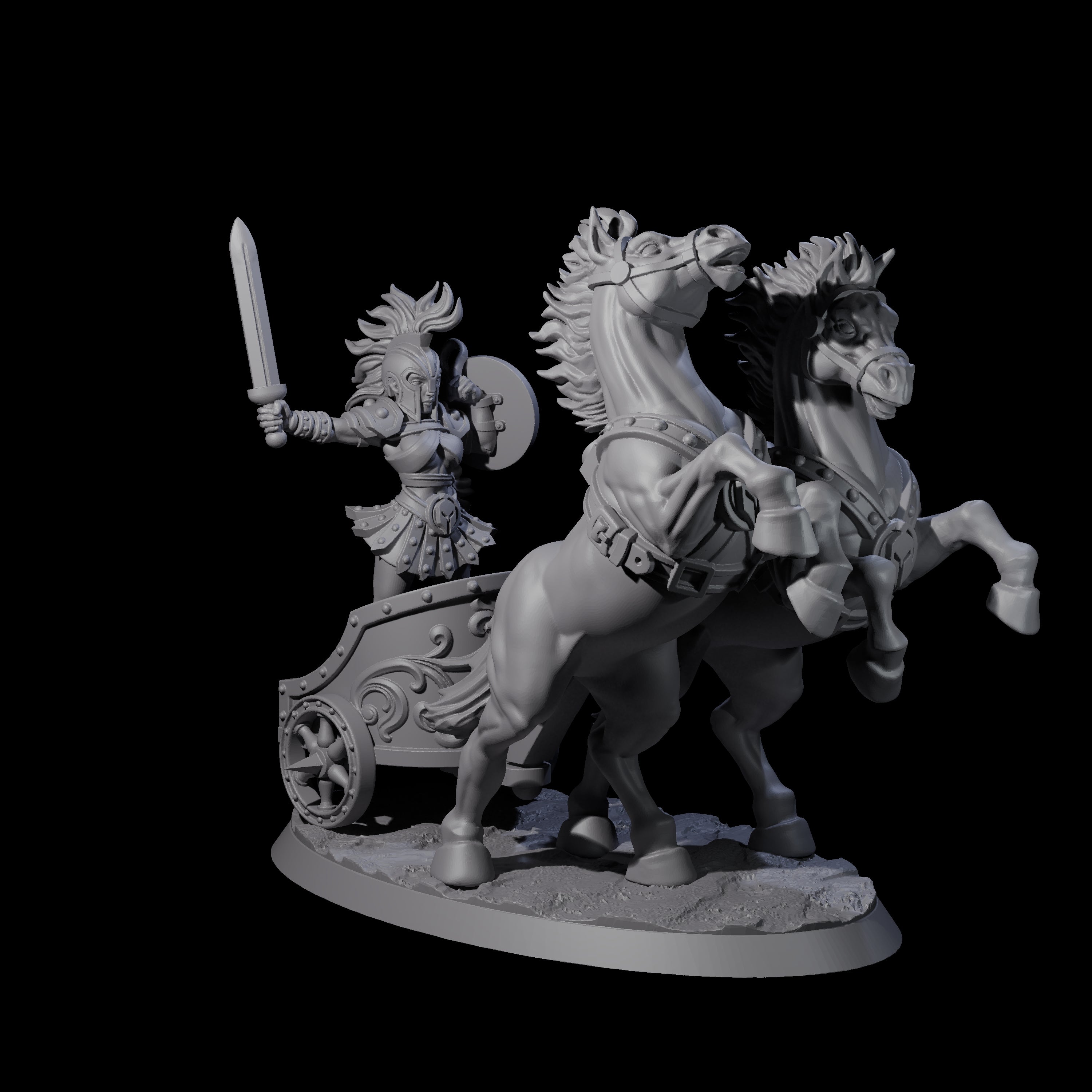 Galloping Gladiator Chariot Miniature for Dungeons and Dragons, Pathfinder or other TTRPGs