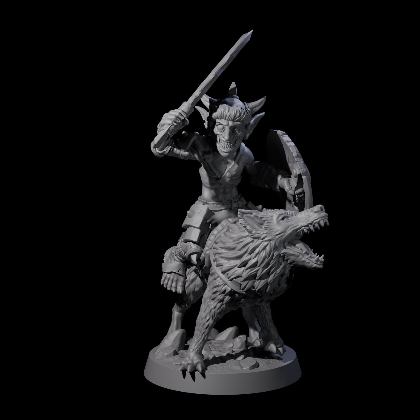 Galloping Goblin Rider A Miniature for Dungeons and Dragons, Pathfinder or other TTRPGs