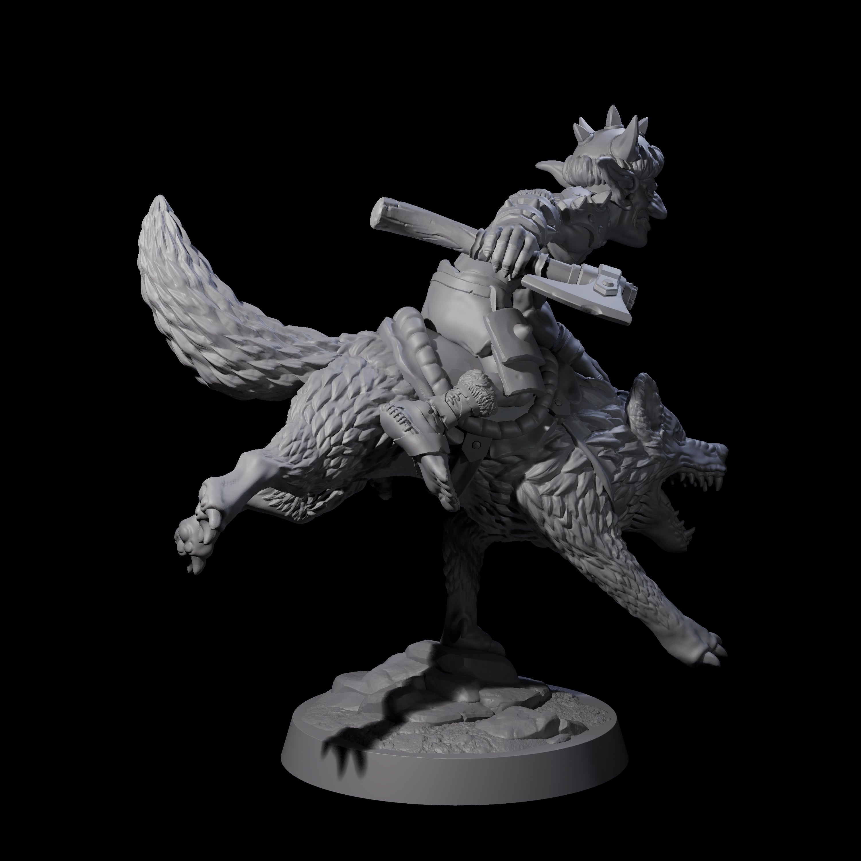 Galloping Goblin Rider B Miniature for Dungeons and Dragons, Pathfinder or other TTRPGs