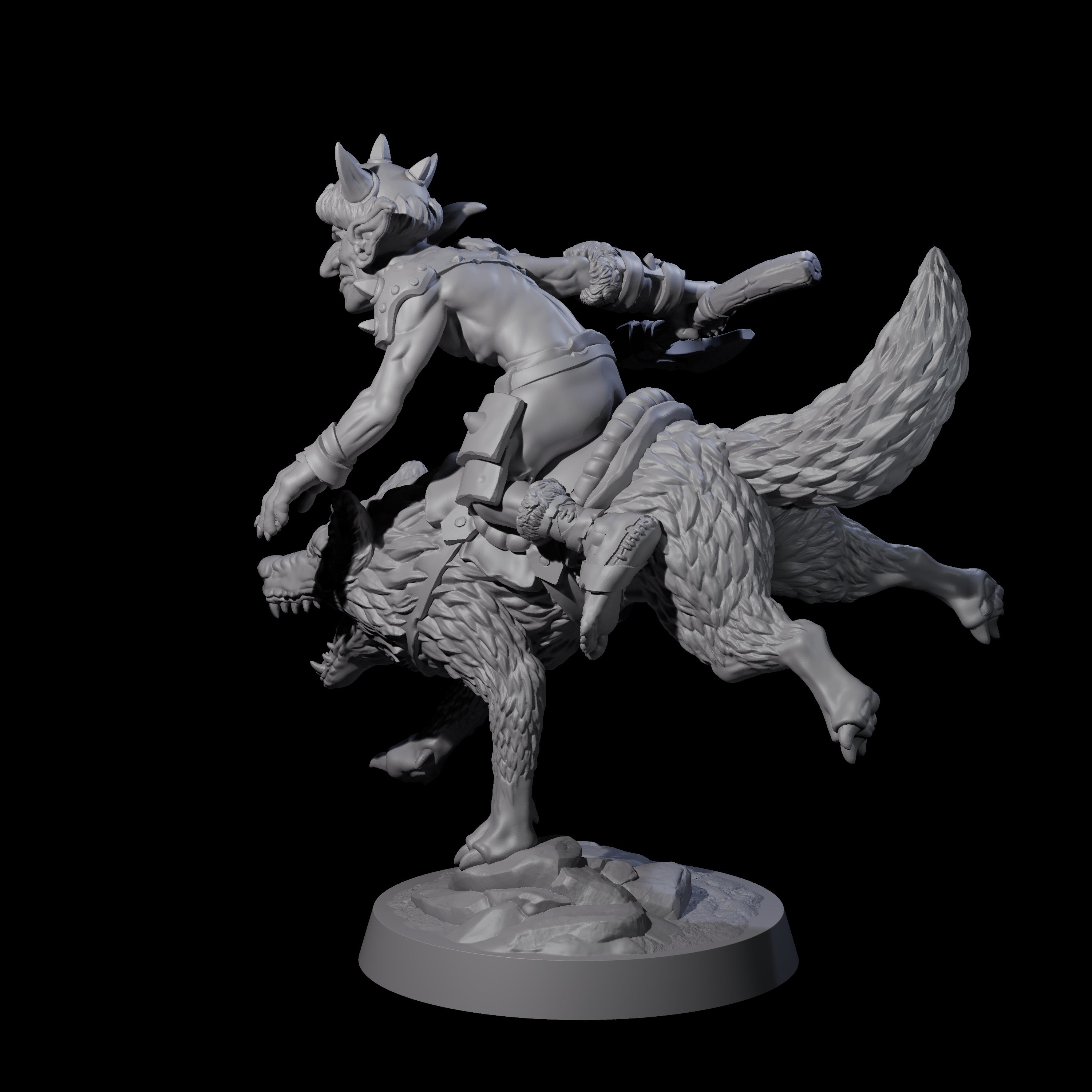 Galloping Goblin Rider B Miniature for Dungeons and Dragons, Pathfinder or other TTRPGs