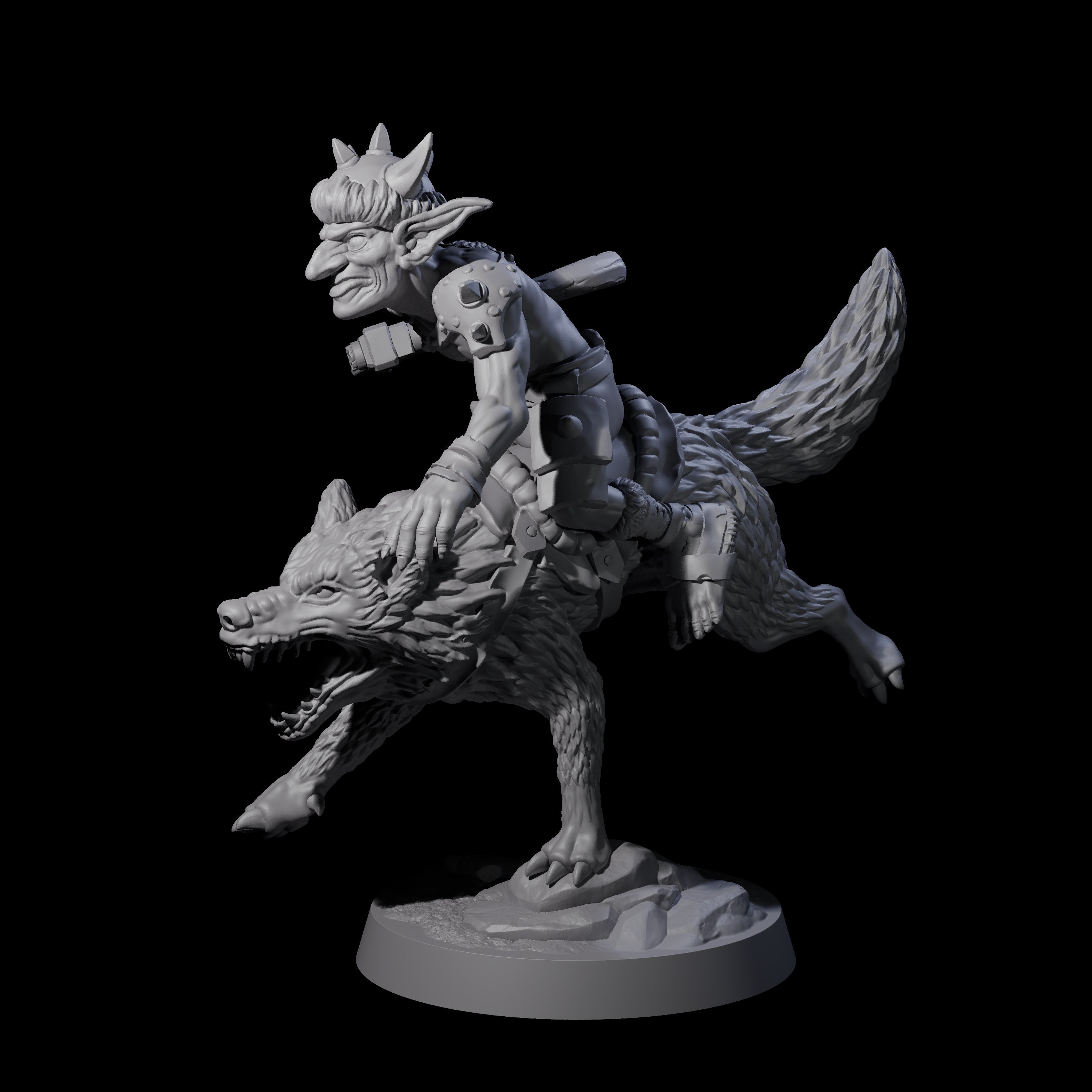 Galloping Goblin Rider B Miniature for Dungeons and Dragons, Pathfinder or other TTRPGs