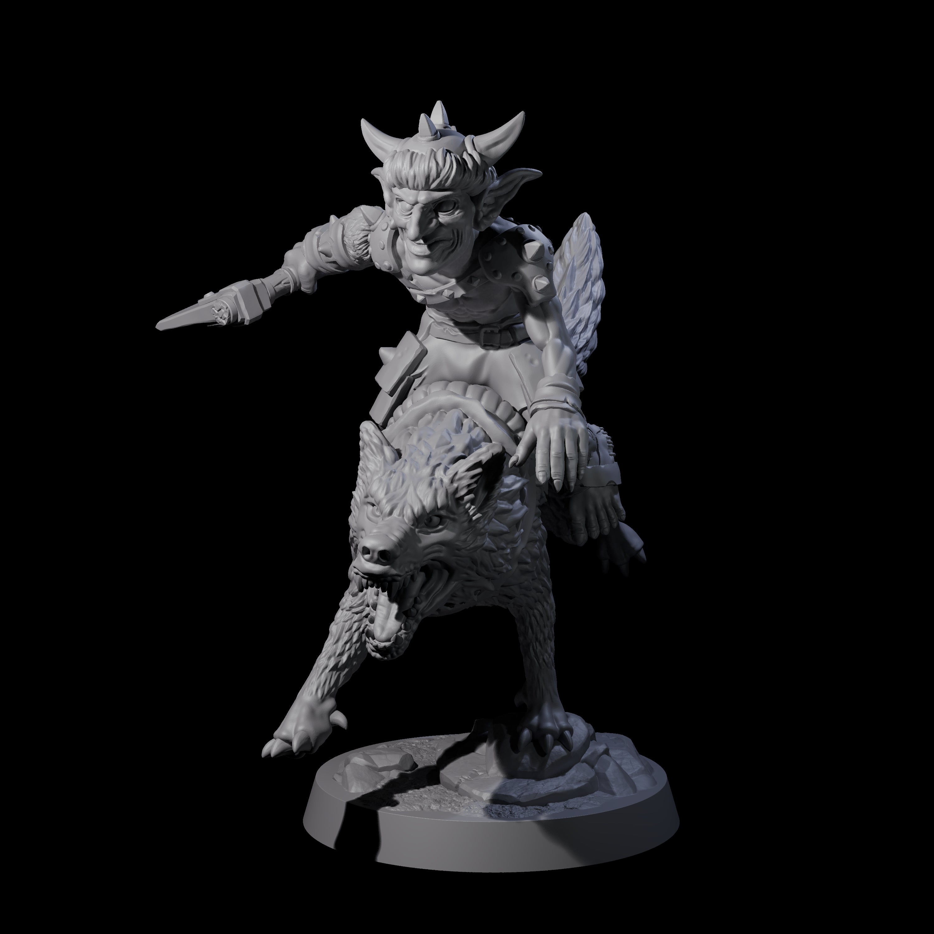 Galloping Goblin Rider B Miniature for Dungeons and Dragons, Pathfinder or other TTRPGs